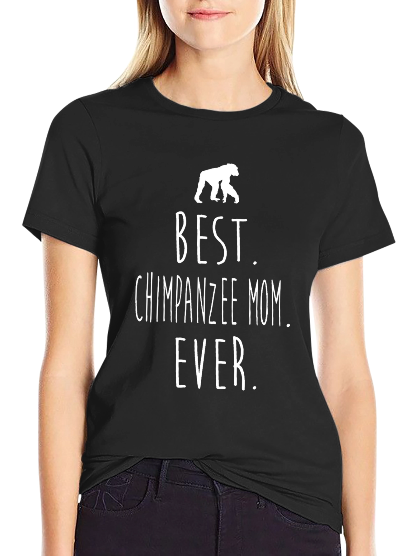 Black Best Chimpanzee Mom Ever T-Shirt view 2