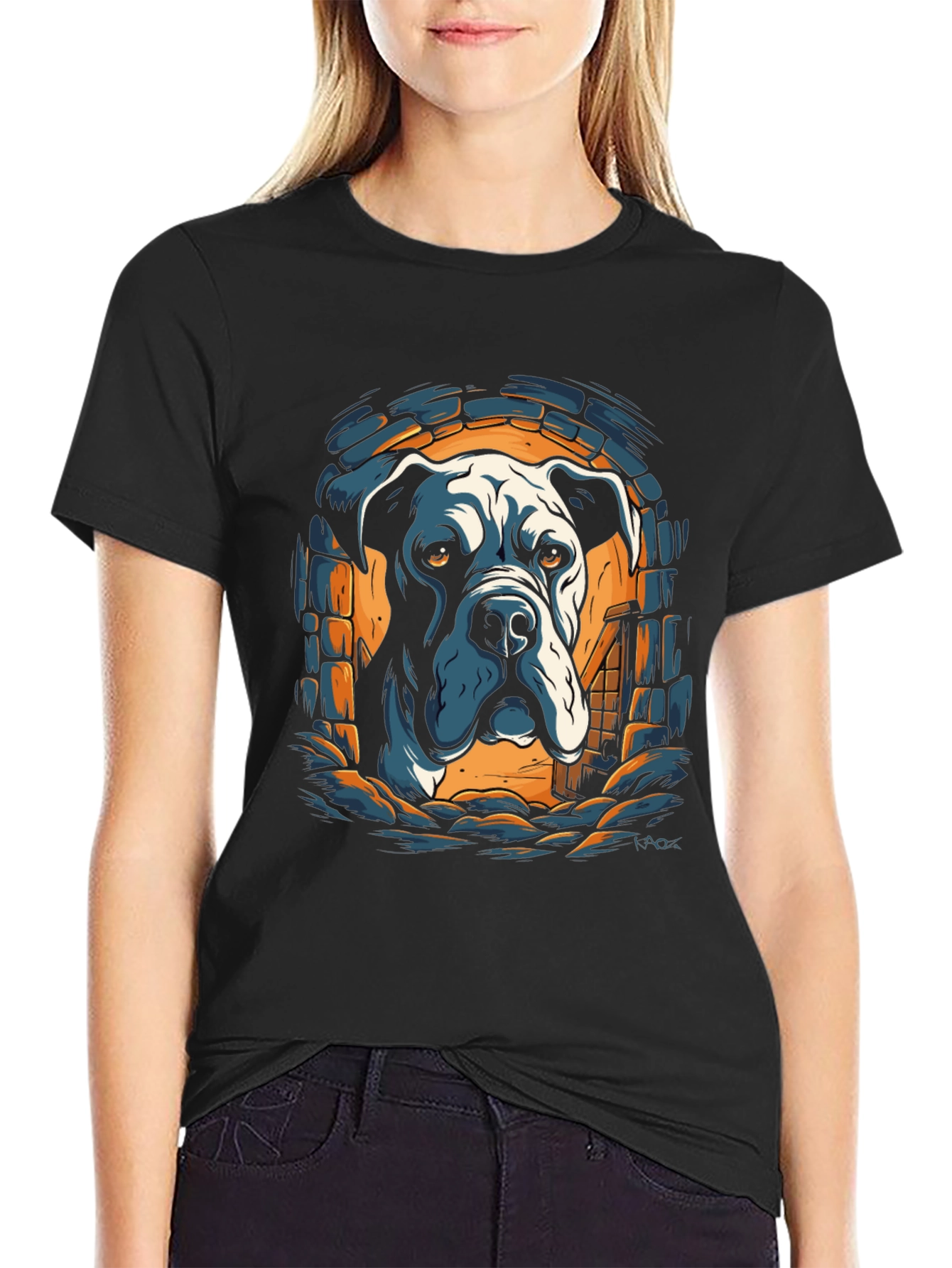 Black Dog Breed T-Shirt - Great Dane Design view 2