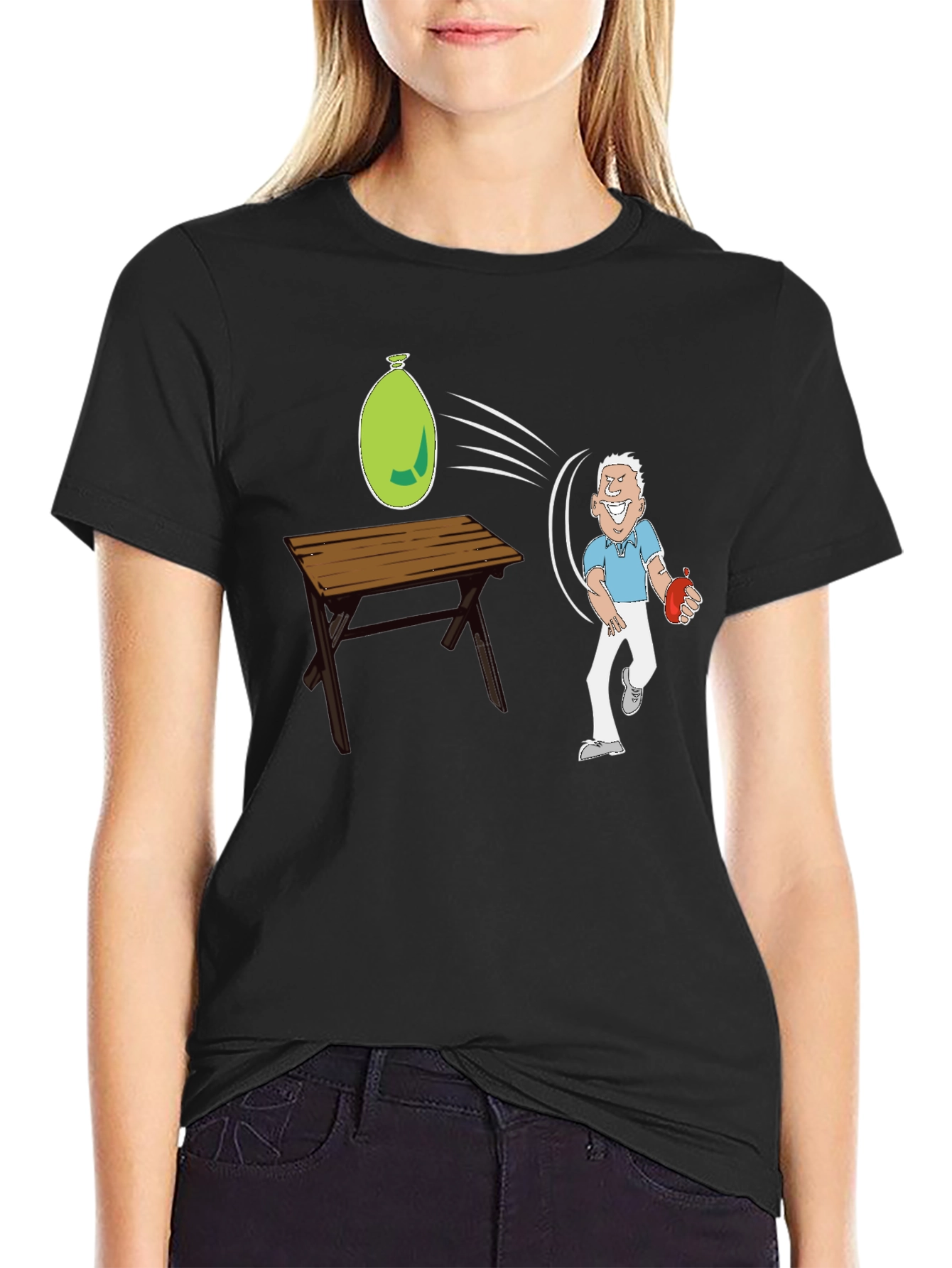 Black Funny Water Balloon T-Shirt view 2