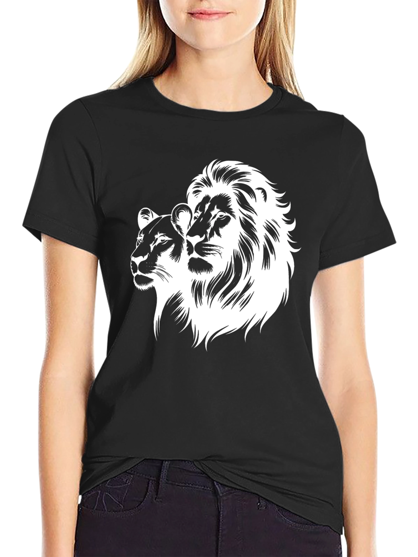 Black Lion Pride Graphic Tee - Black Cotton T-Shirt view 2