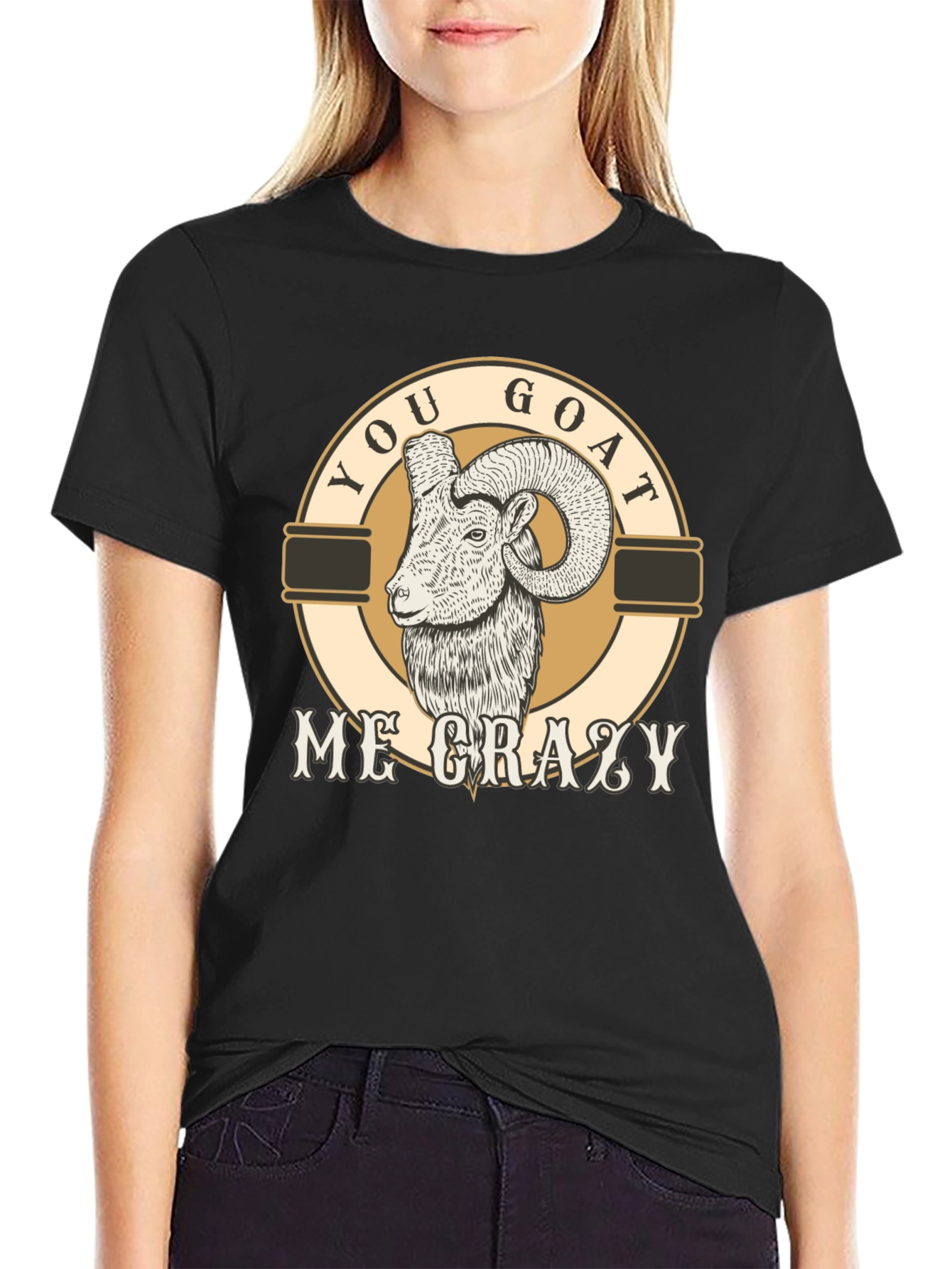 Black You Goat Me Crazy Graphic T-Shirt view 2