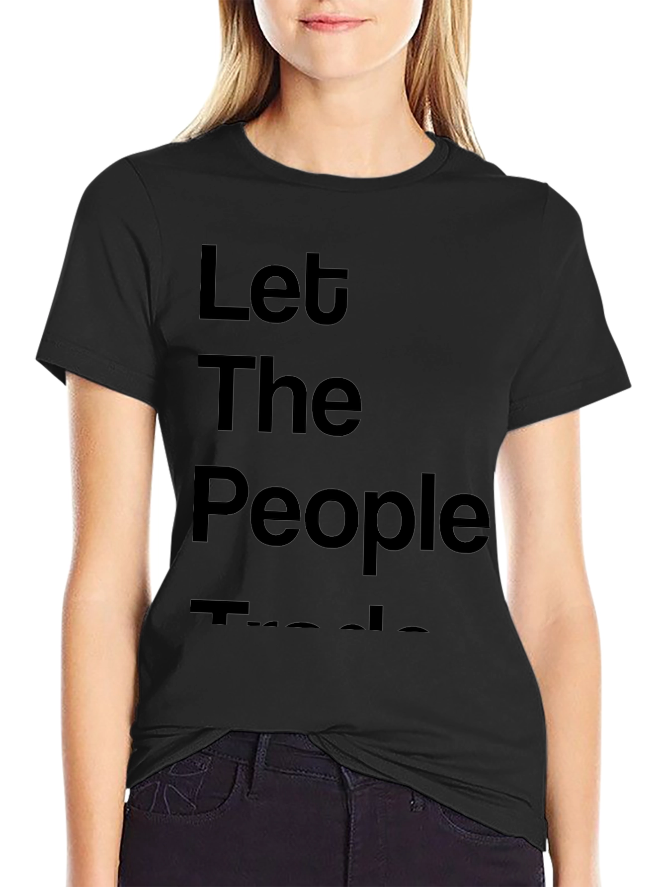 Black Let The People Trade Graphic Tee - Black view 2