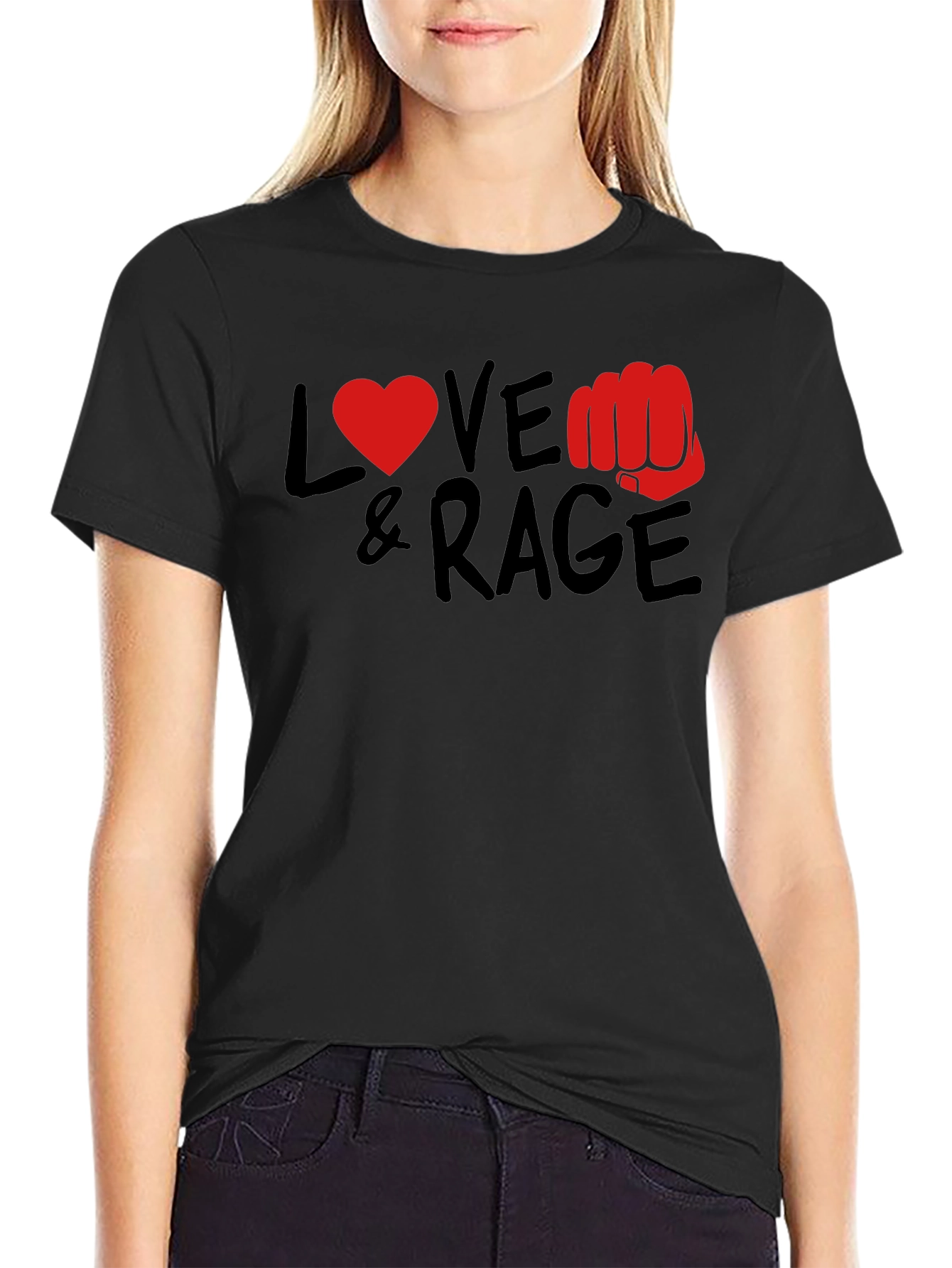 Black Love & Rage Graphic T-Shirt - Black view 2