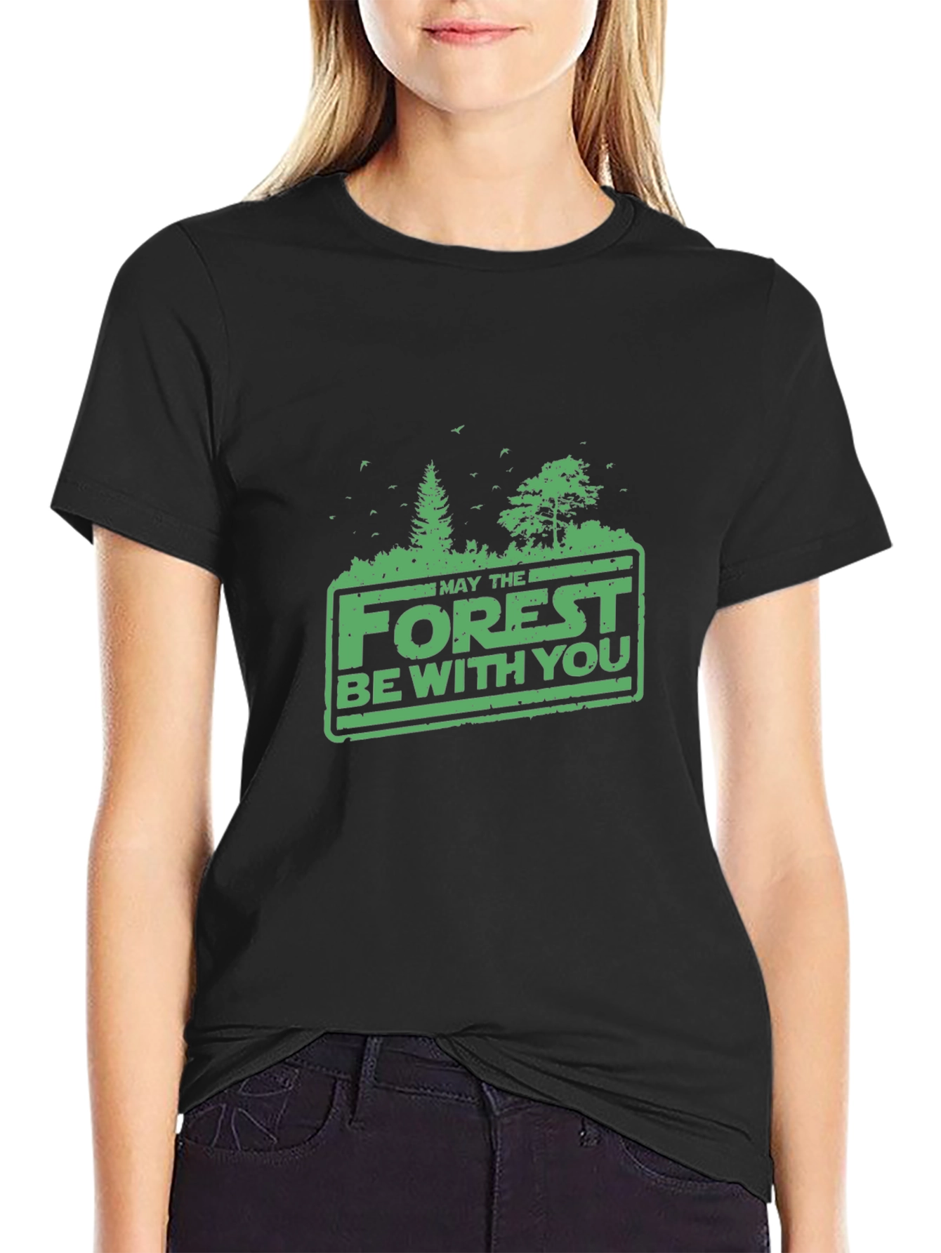 Black Forest Be With You Graphic Tee - Black view 2