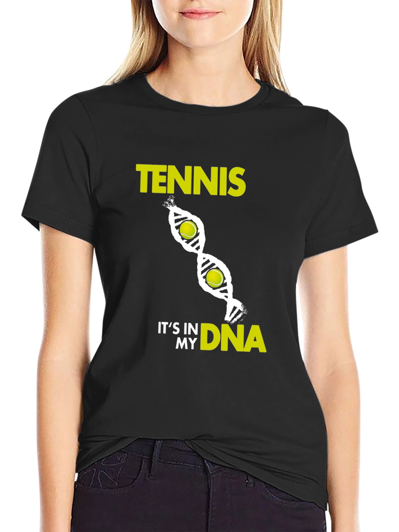 Black Tennis DNA Black T-Shirt - Ace Your Style! view 2