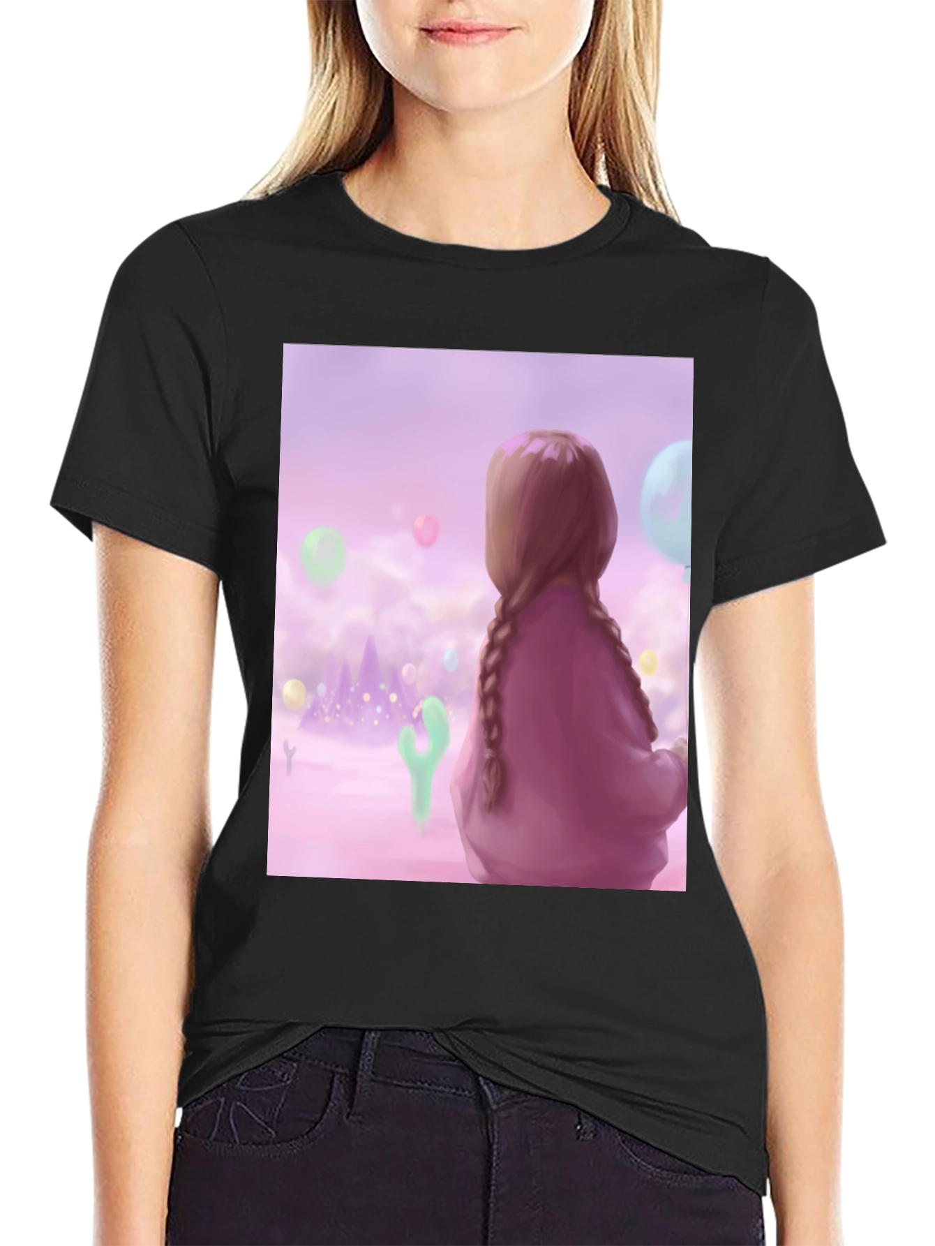 Black Pastel Dreams T-Shirt - Unique Graphic Tee view 2