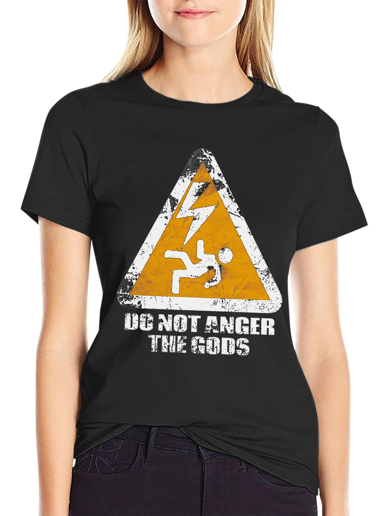 Black Do Not Anger the Gods Graphic Tee - Black view 2