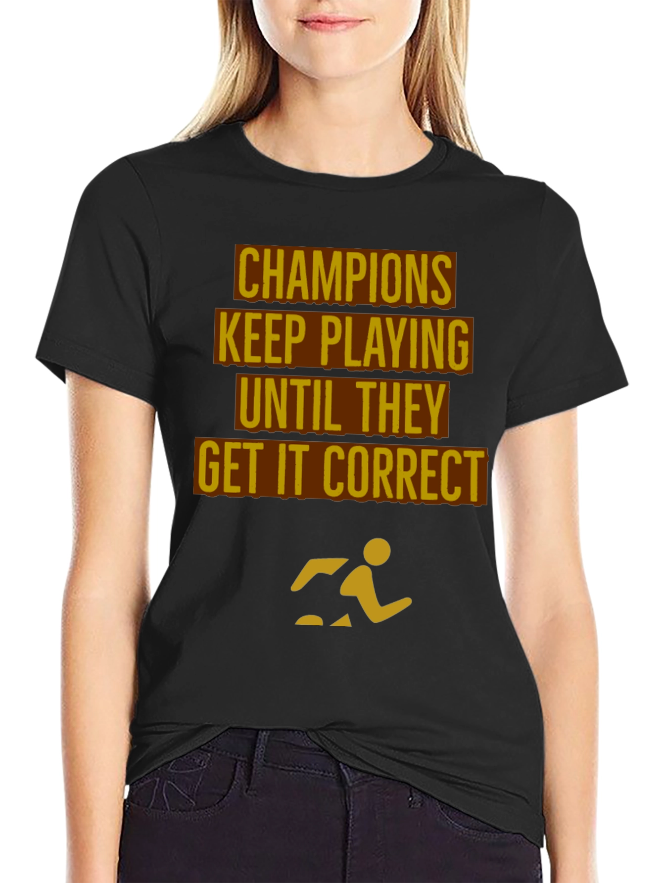Black Champions Motivational Black T-Shirt view 2
