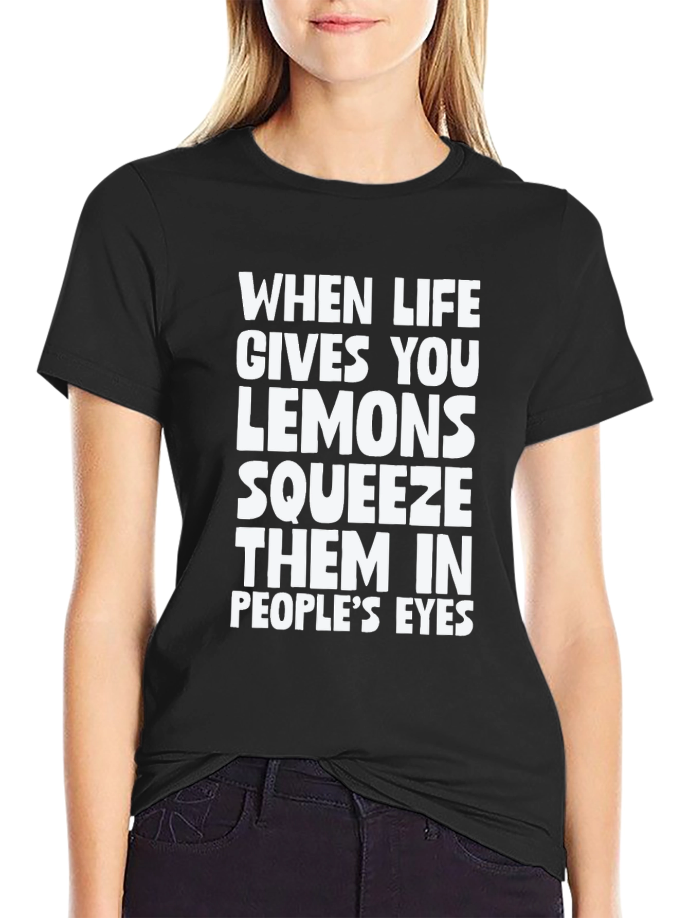 Black Squeeze Lemons Funny Graphic Tee view 2
