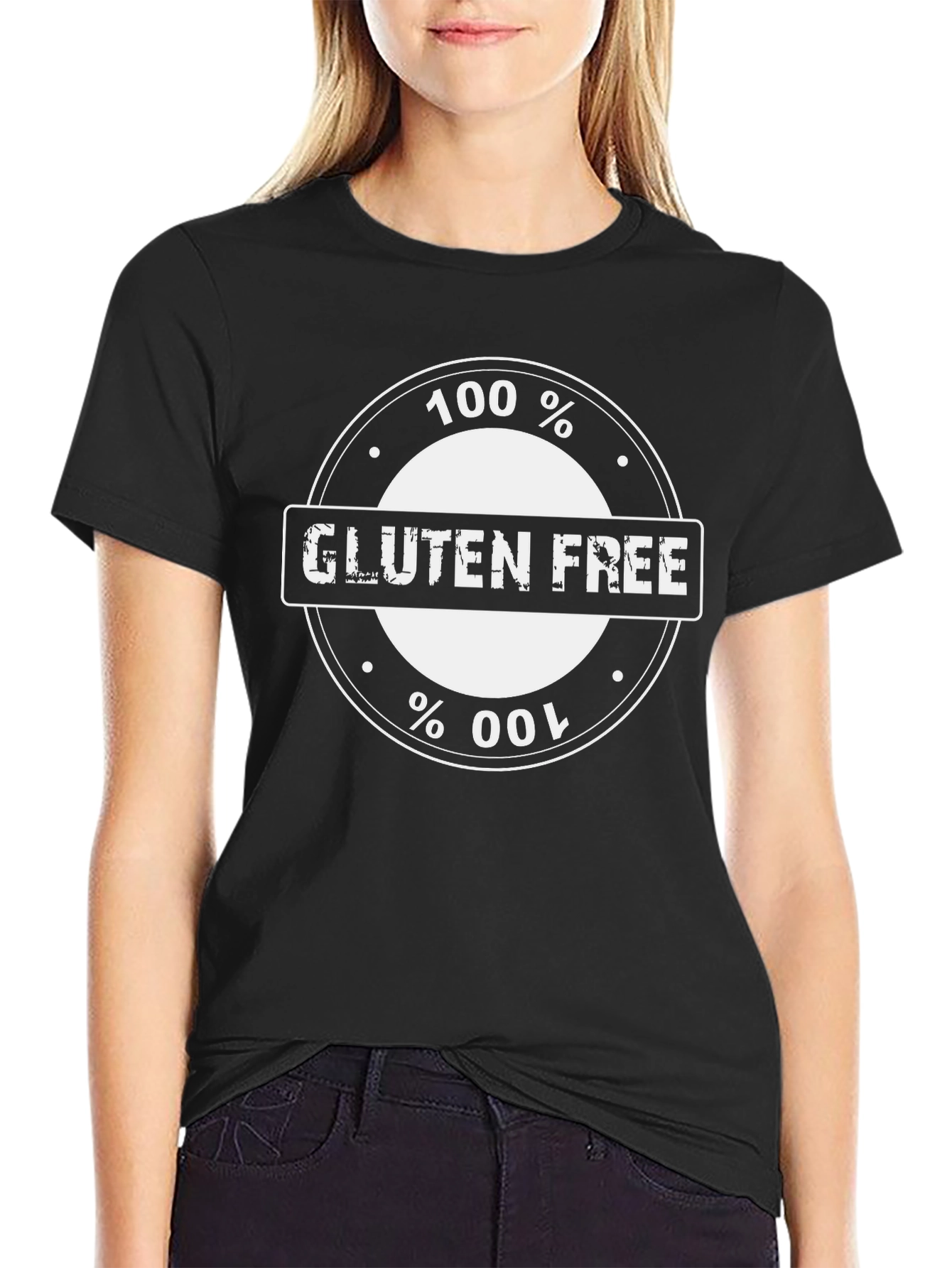 Black 100% Gluten Free Novelty Graphic T-Shirt view 2