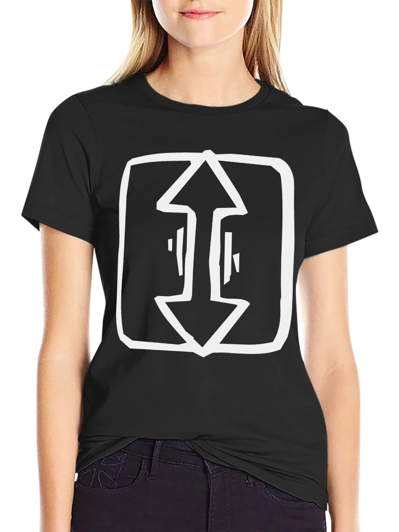 Black Black Graphic Tee - Arrow Design view 2