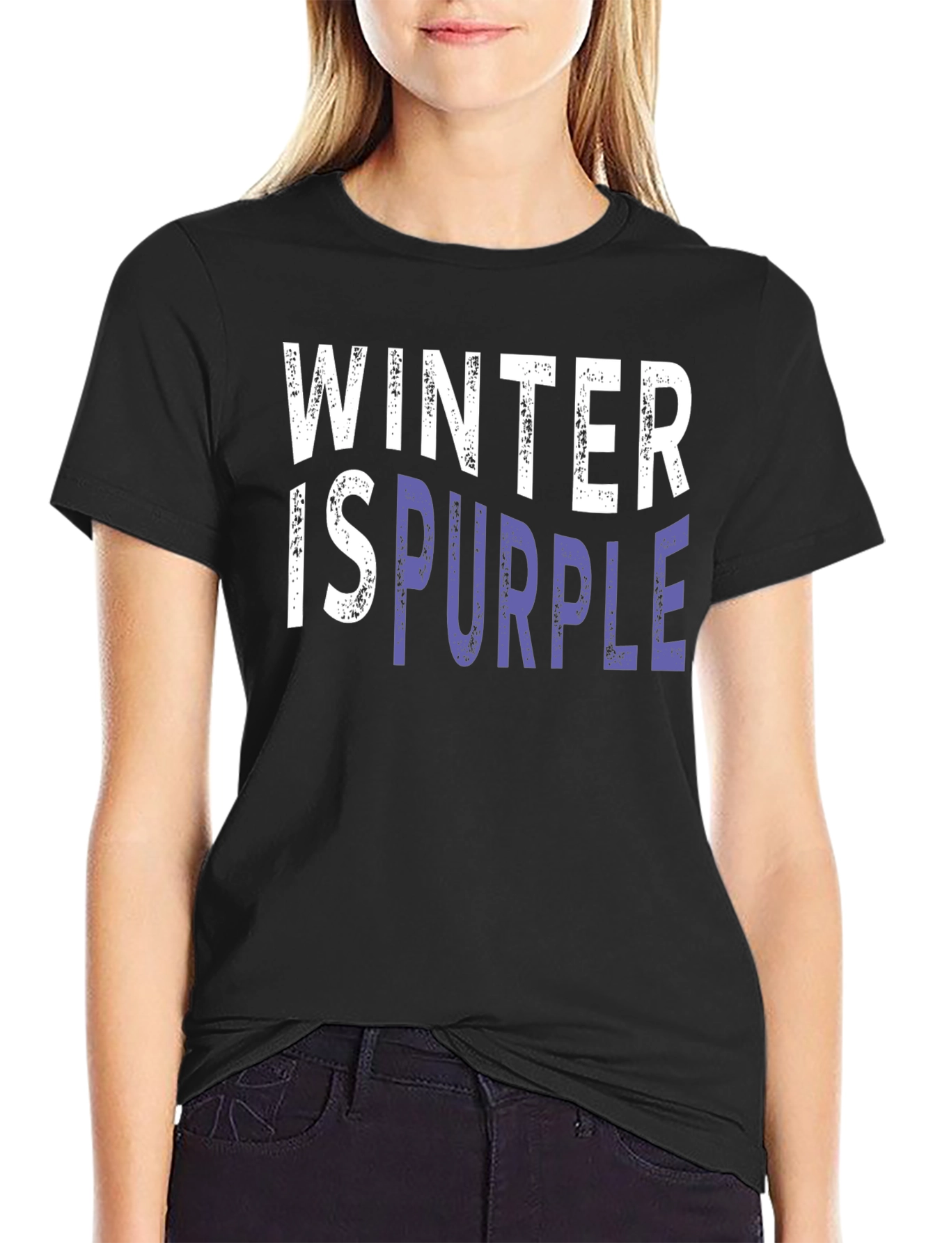 Black Winter is Purple Graphic T-Shirt view 2