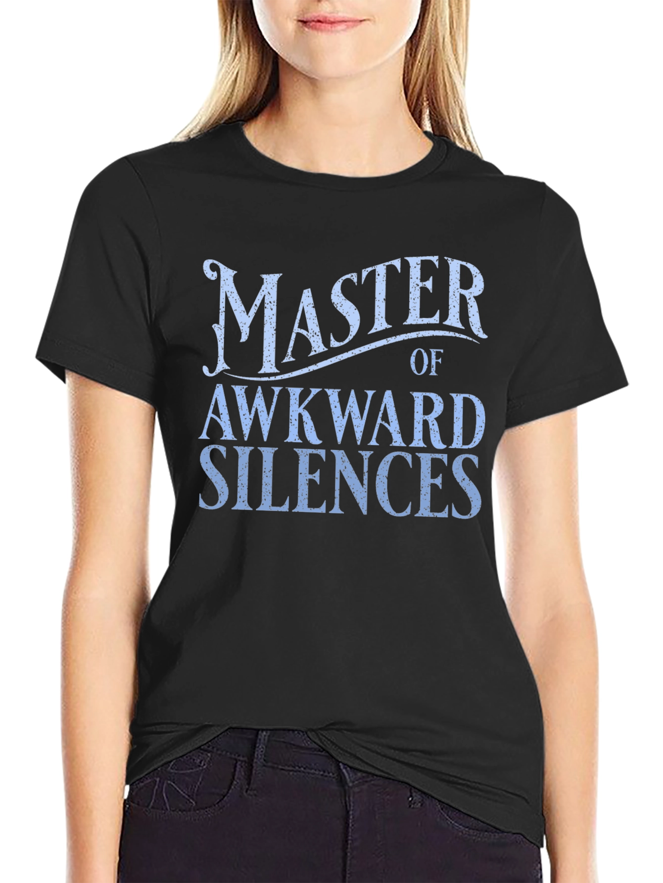 Black Awkward Silences Graphic Tee - Funny Humor T-Shirt view 2