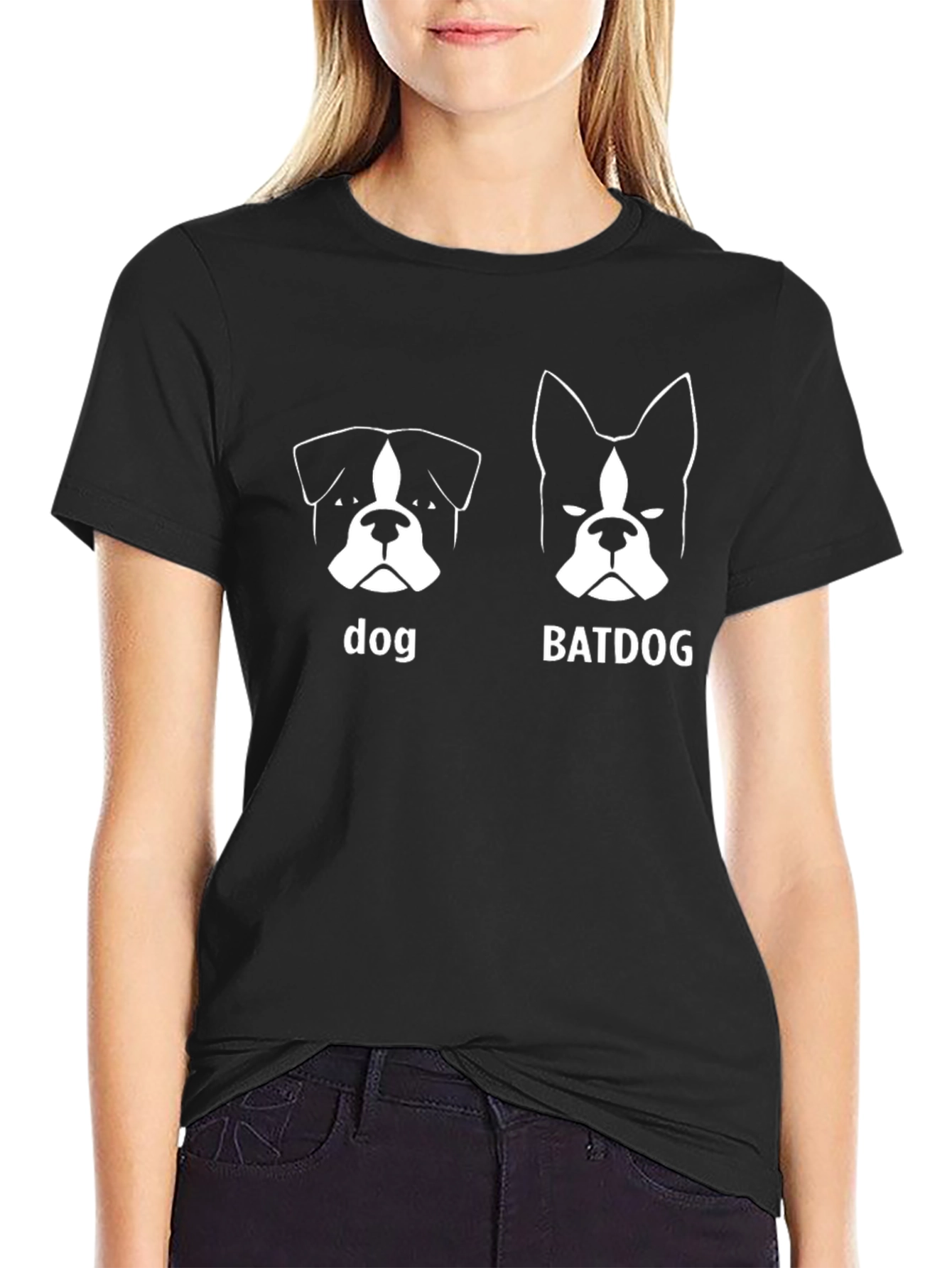 Black Dog vs. Batdog Graphic Print T-Shirt view 2
