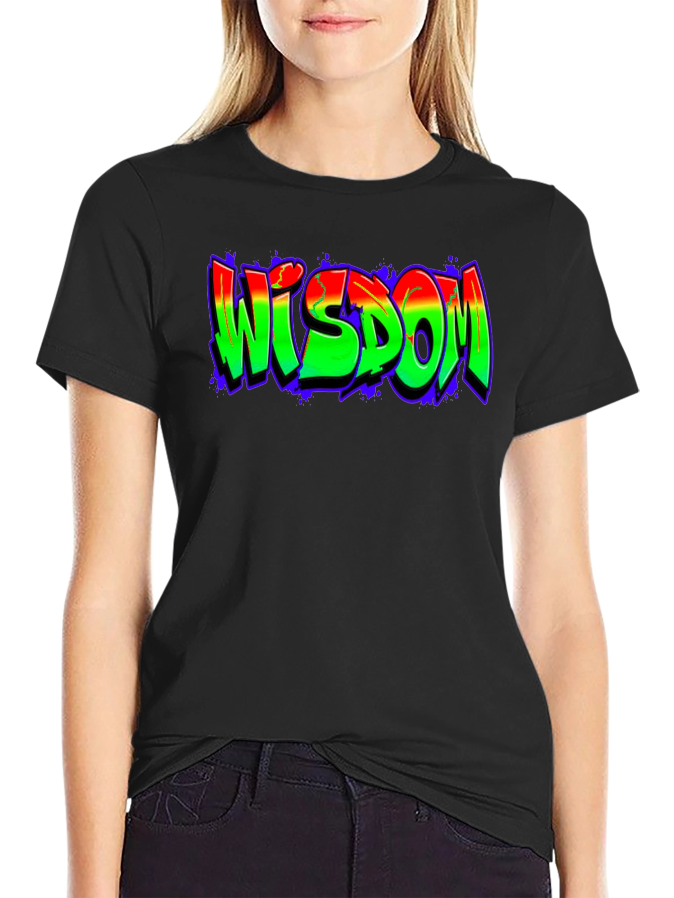 Black Wisdom Graffiti T-Shirt - Urban Streetwear view 2