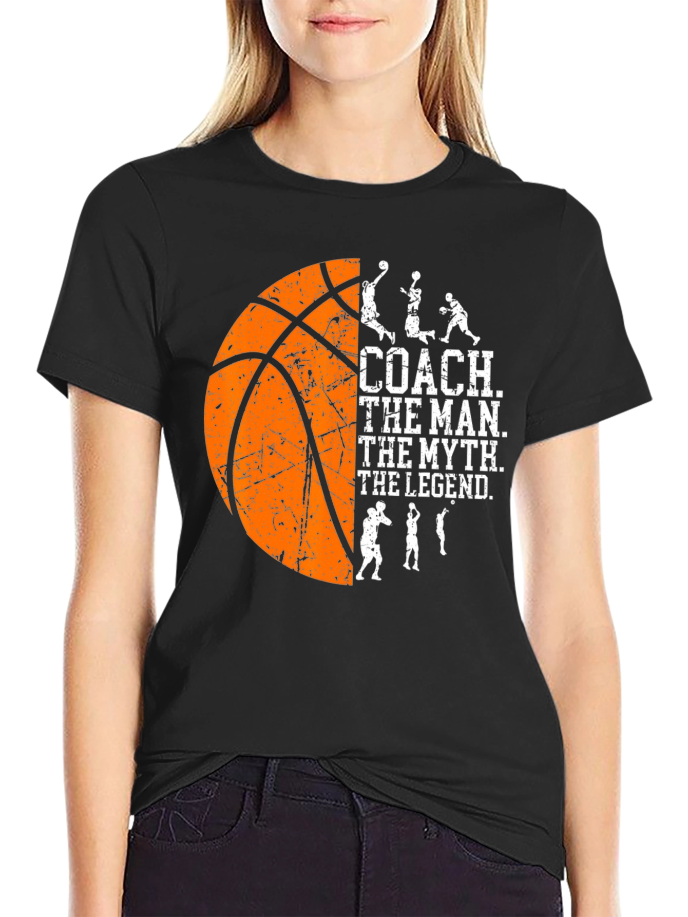 Black Basketball Coach Graphic Tee view 2