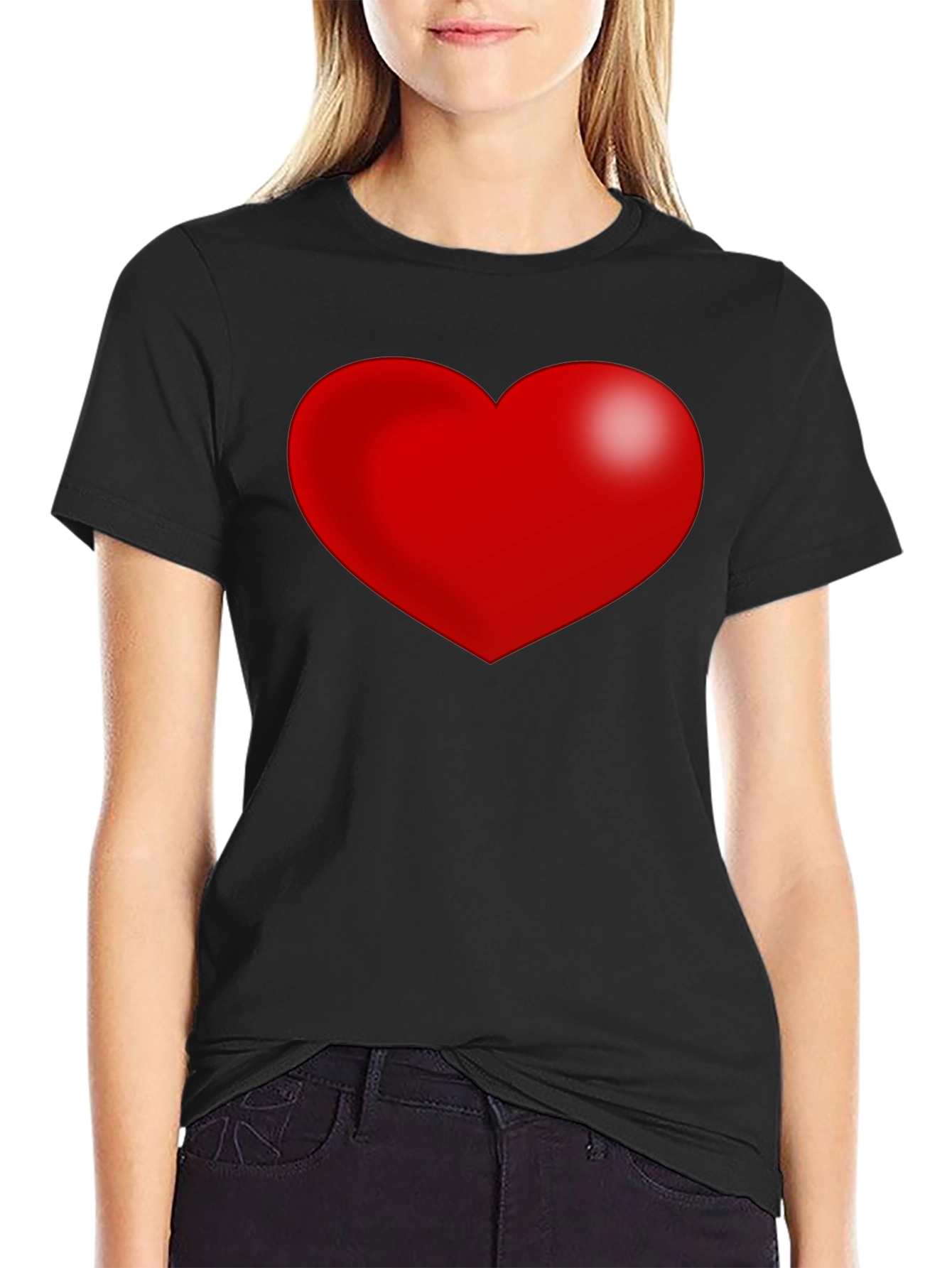 Black Heart Graphic Black T-Shirt view 2