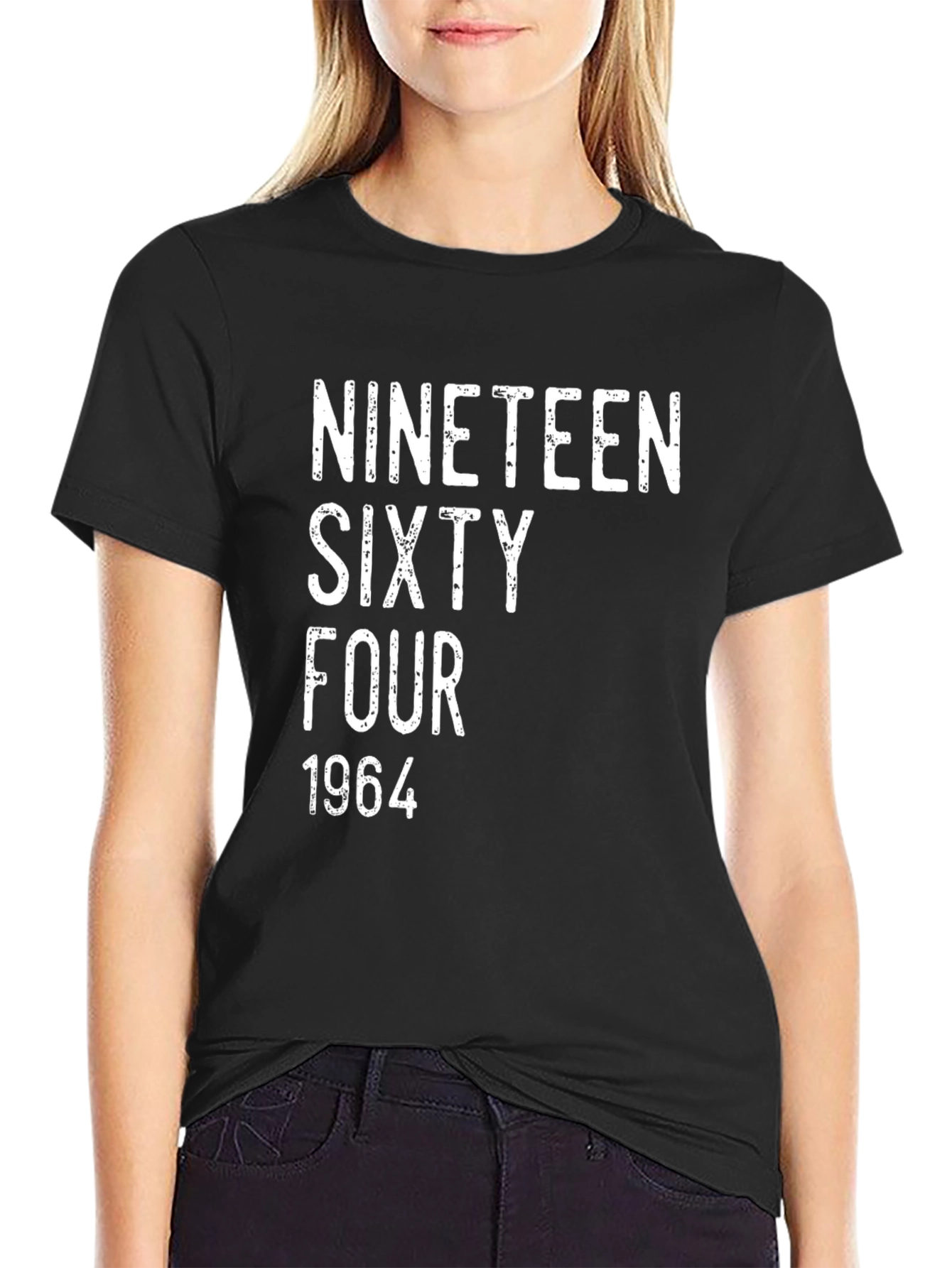 Black Nineteen Sixty Four T-Shirt - Classic Year Tee view 2