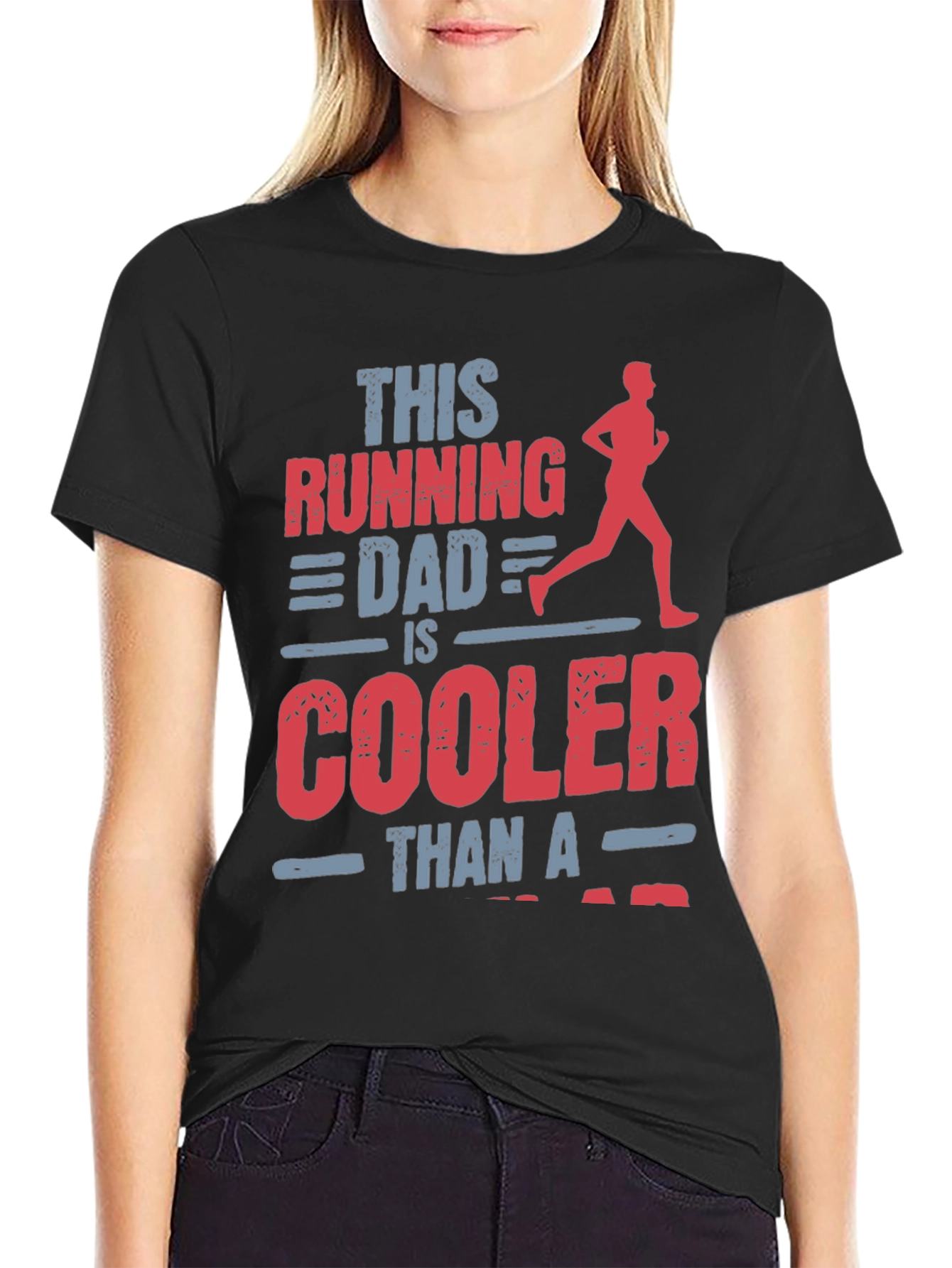 Black Running Dad T-Shirt - Cooler Than a... view 2
