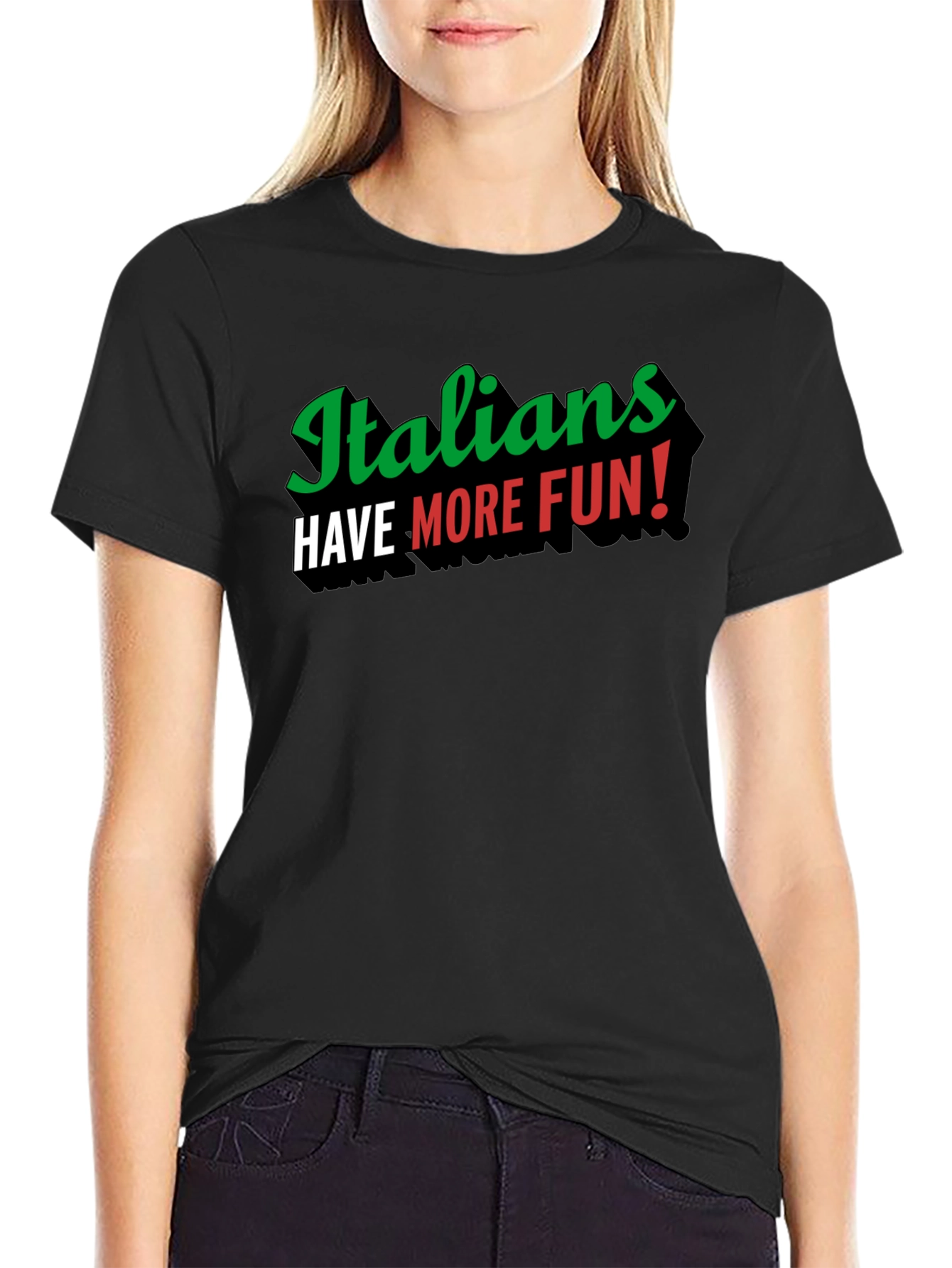 Black Italians Have More Fun! Black T-Shirt view 2