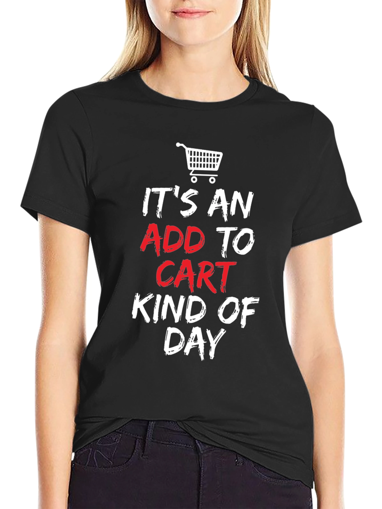 Black Add to Cart Day Graphic T-Shirt - Black view 2