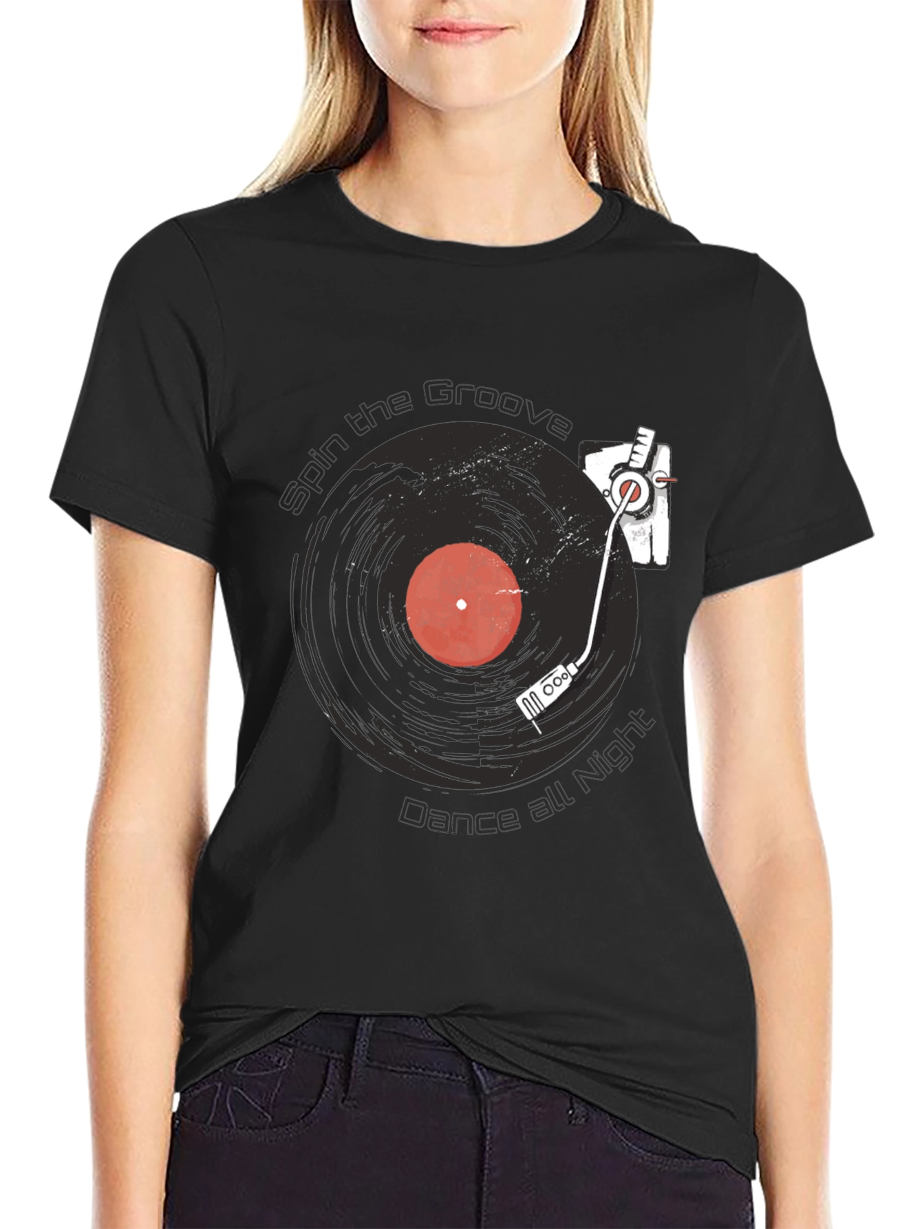 Black Spin the Groove Tee - Dance All Night! view 2