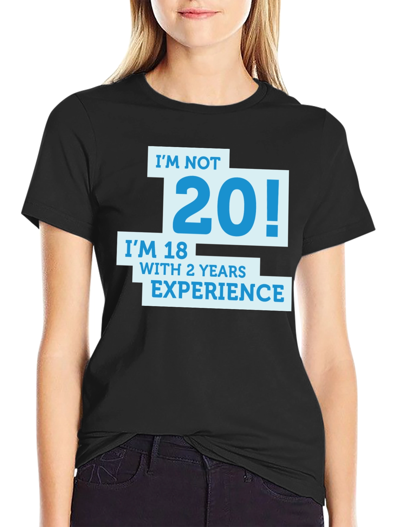 Black Funny I'm Not 20 T-Shirt view 2
