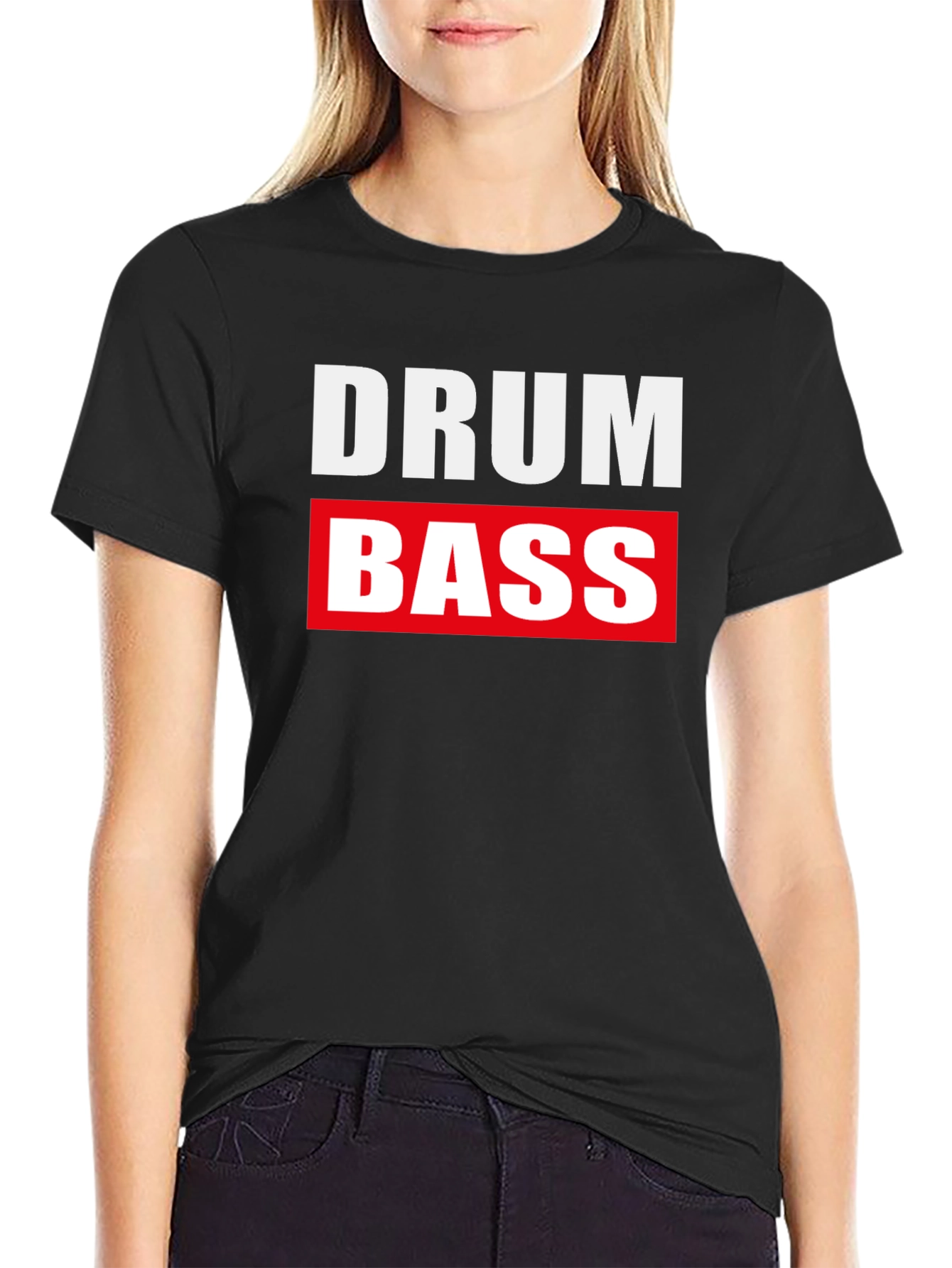 Black Drum & Bass Music Black Cotton T-Shirt view 2