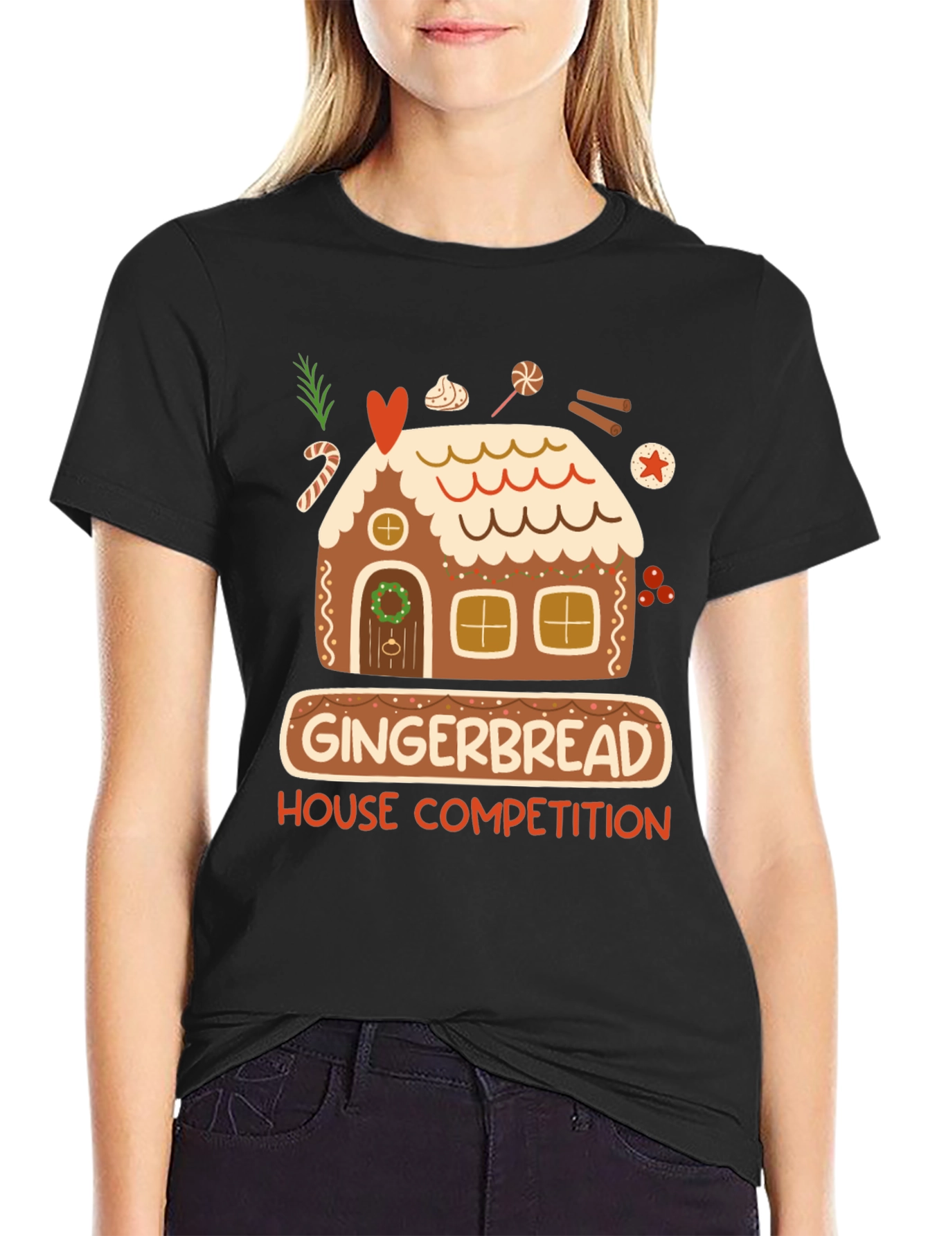 Black Gingerbread House Competition T-Shirt view 2