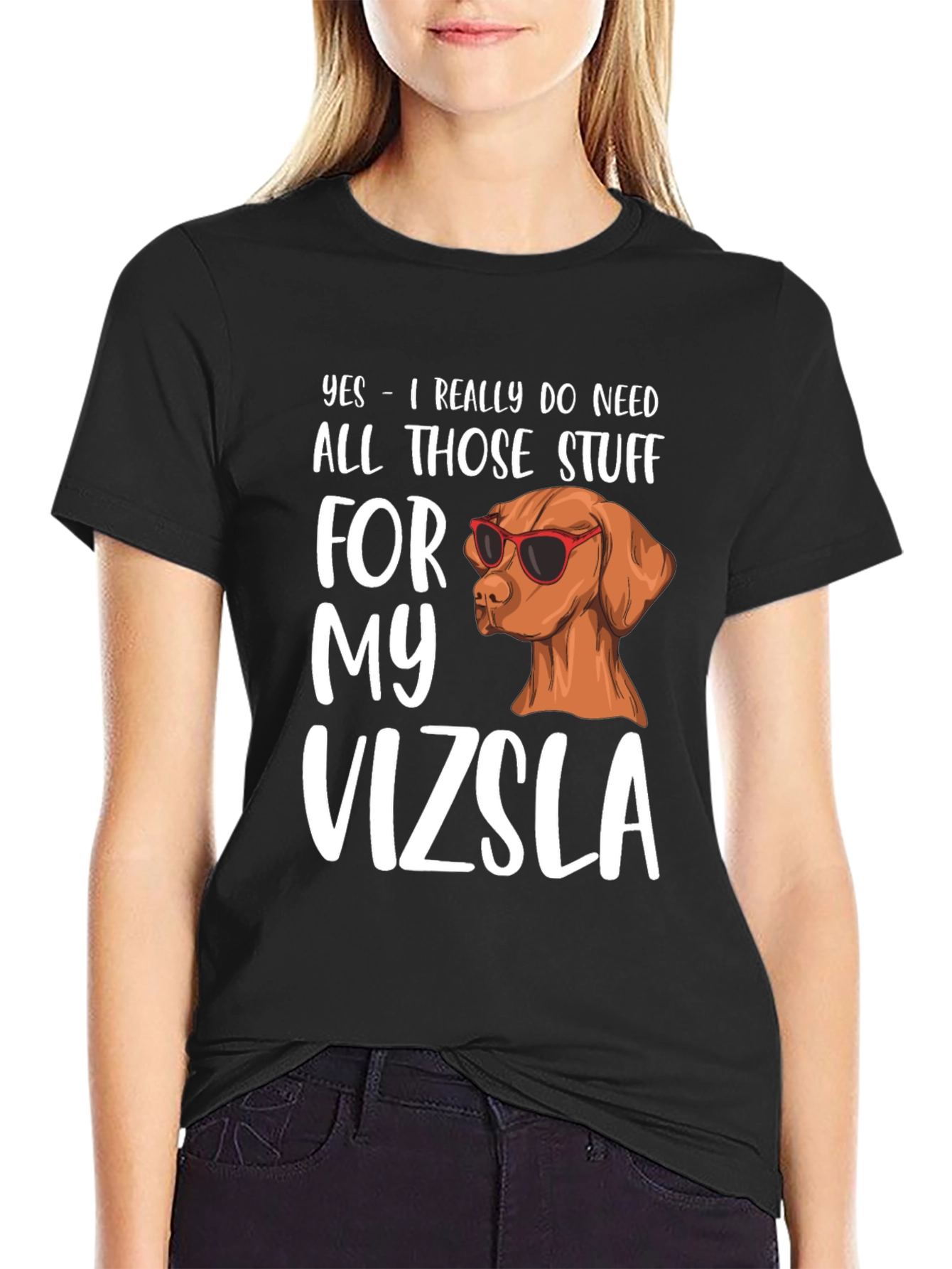 Black Vizsla Dog Lover T-Shirt - Funny Pet Owner Tee view 2