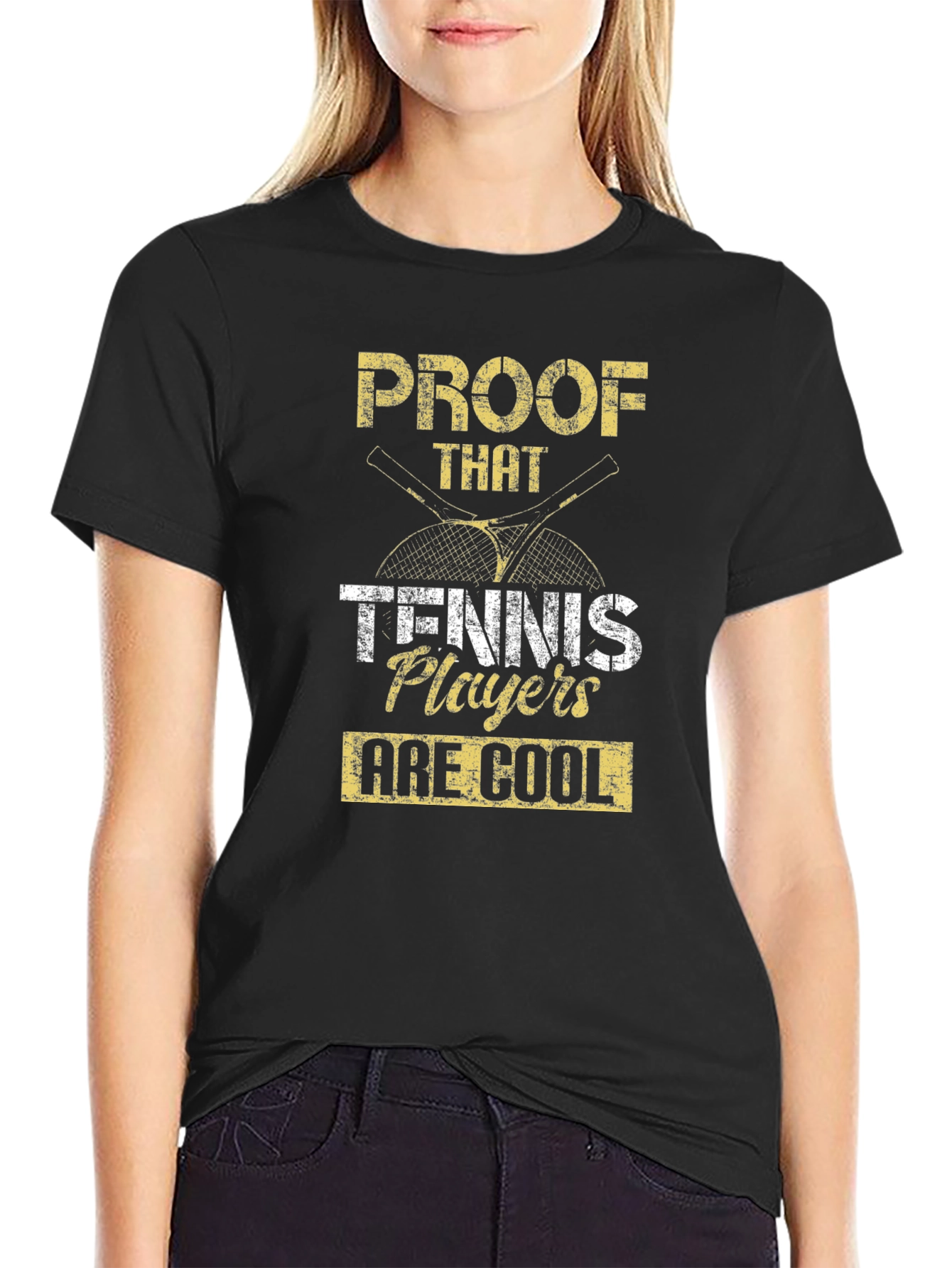 Black Tennis Player Cool Proof Graphic T-Shirt view 2