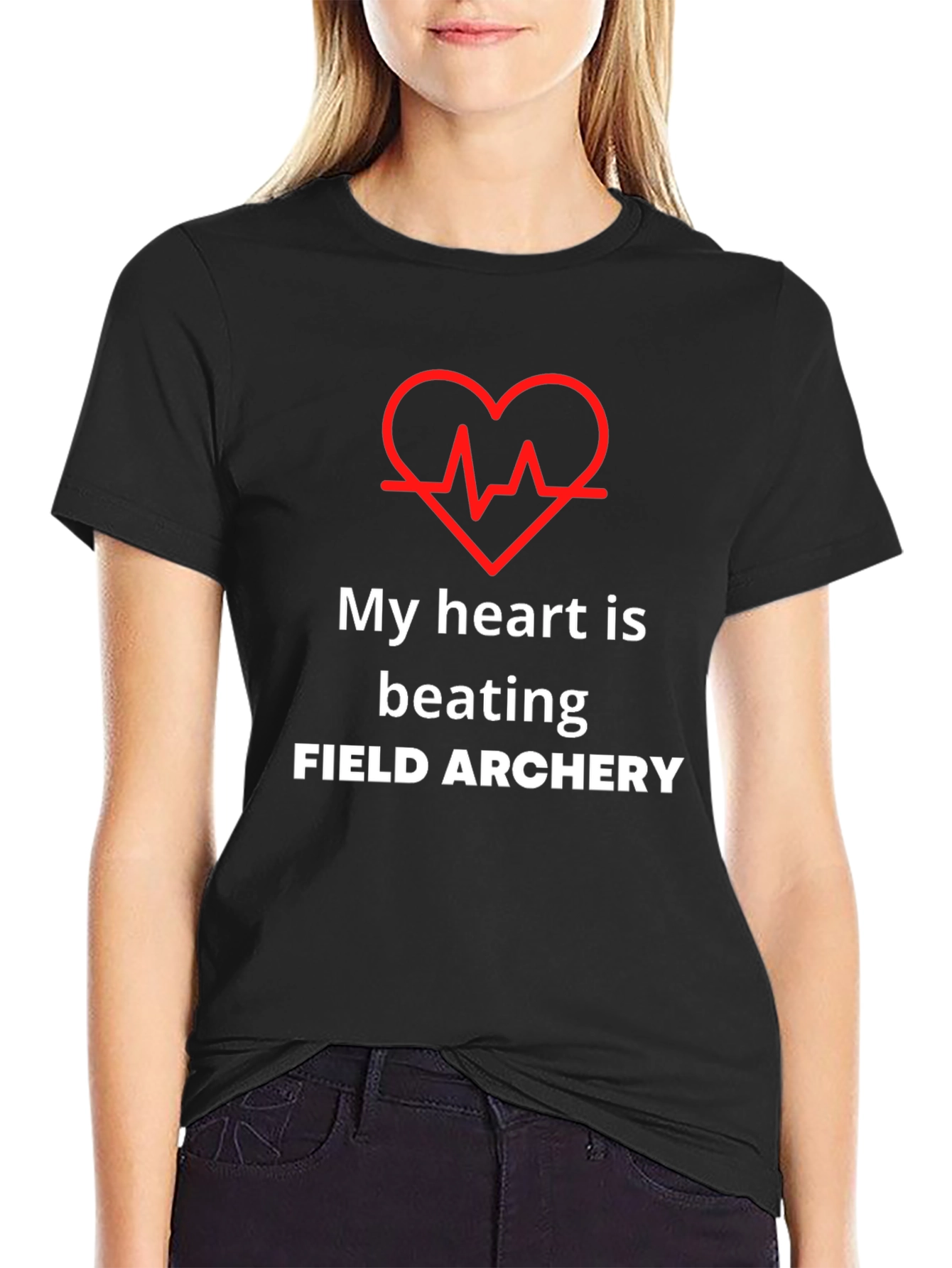 Black Field Archery Heartbeat T-Shirt view 2