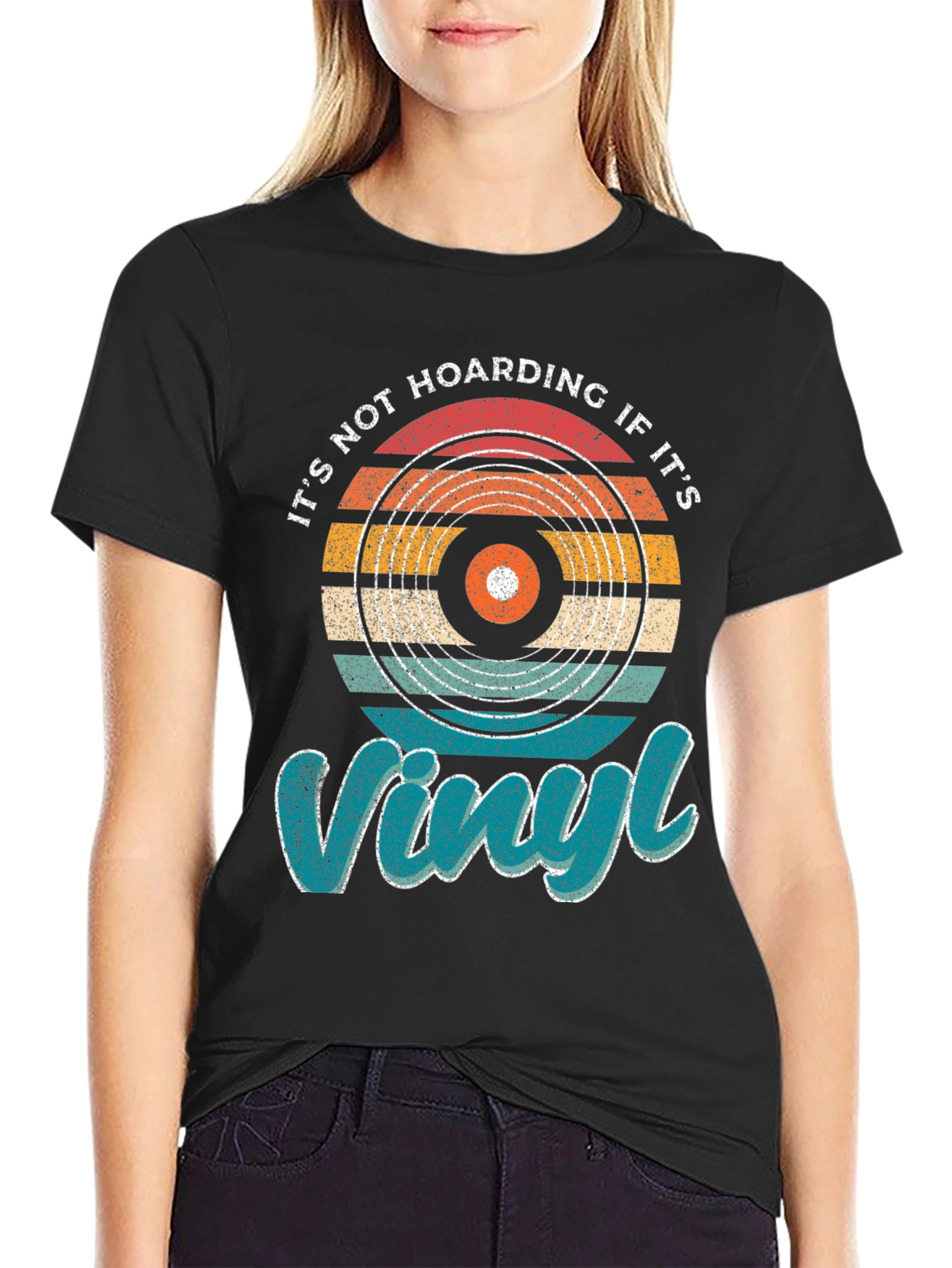Black Vinyl Record Lover T-Shirt - It's Not Hoarding view 2