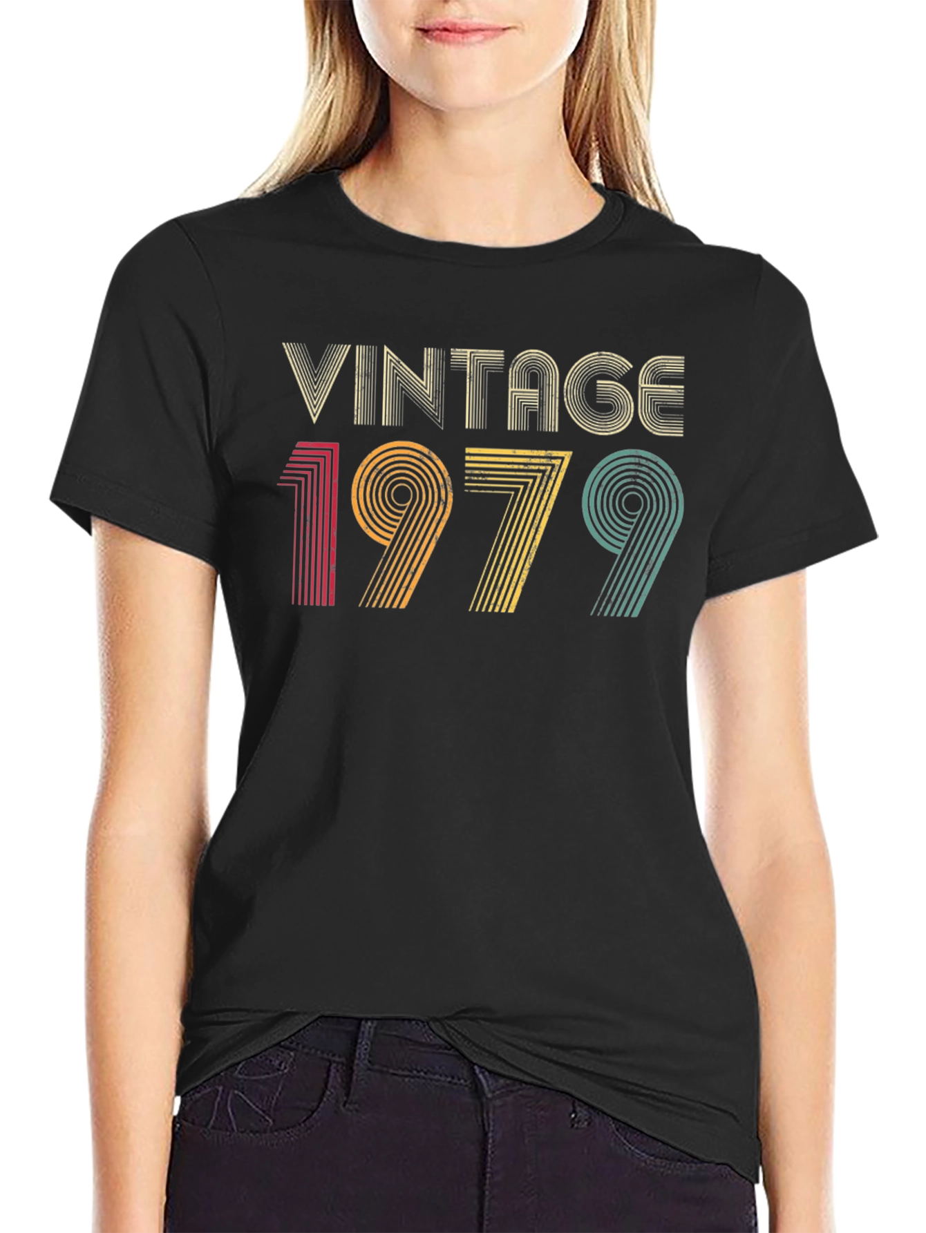Black Vintage 1979 T-Shirt - Retro Birthday Gift view 2