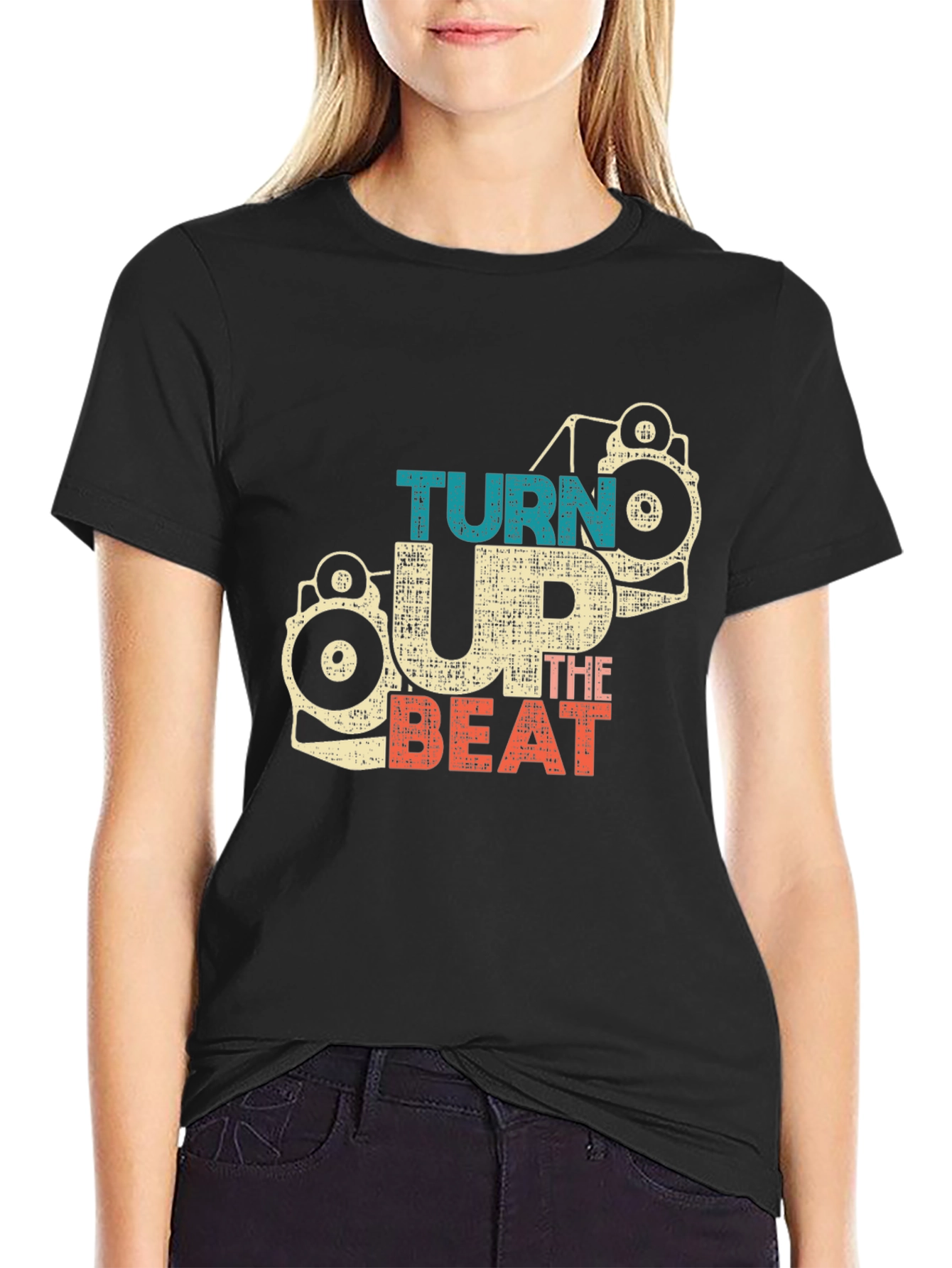 Black Turn Up the Beat Graphic Tee view 2