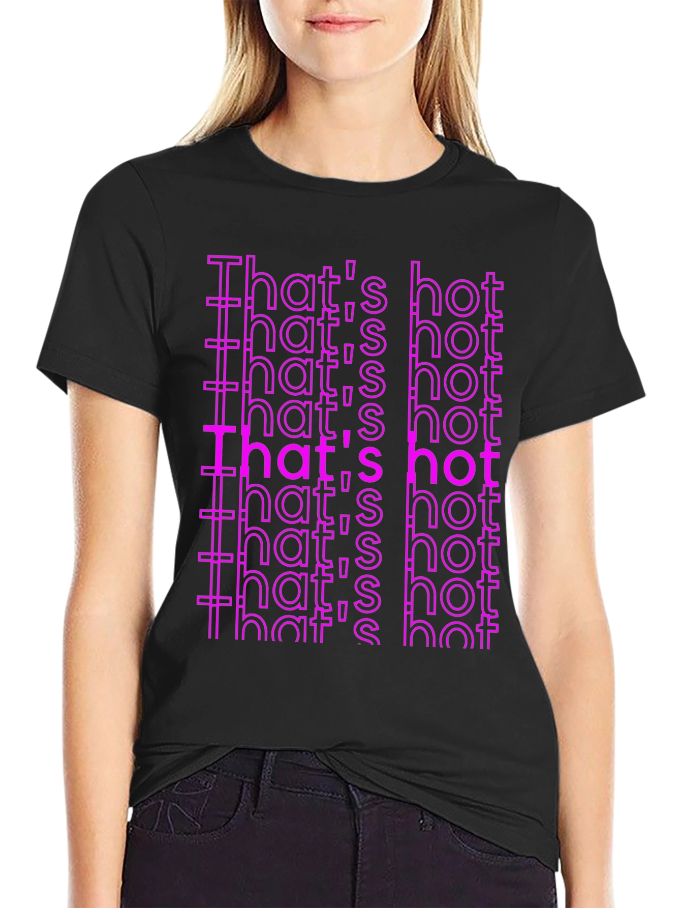 Black That's Hot Printed Graphic Tee - Black view 2