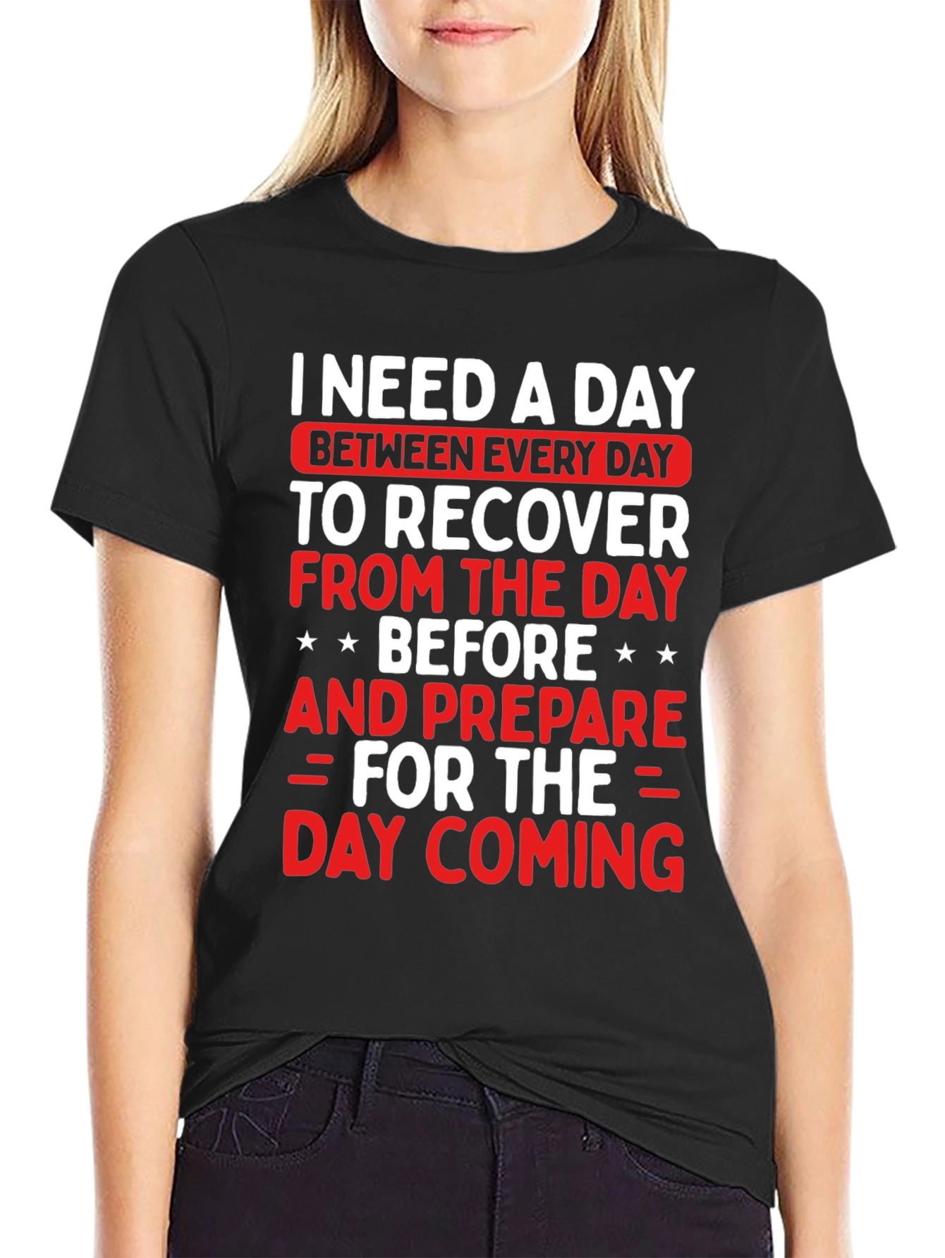 Black Funny Recovery Day T-Shirt view 2