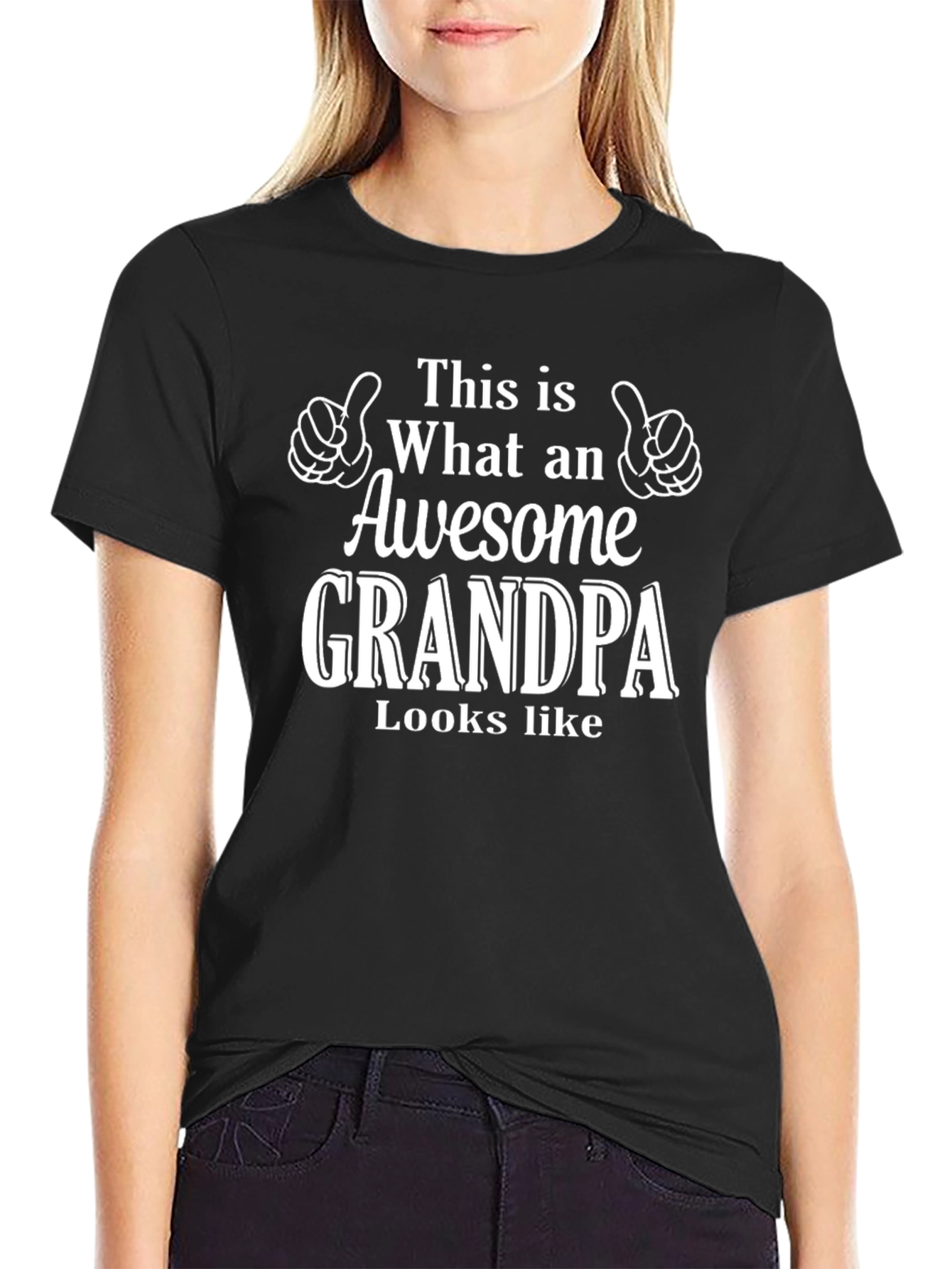 Black Awesome Grandpa T-Shirt - Gift for Grandfathers view 2