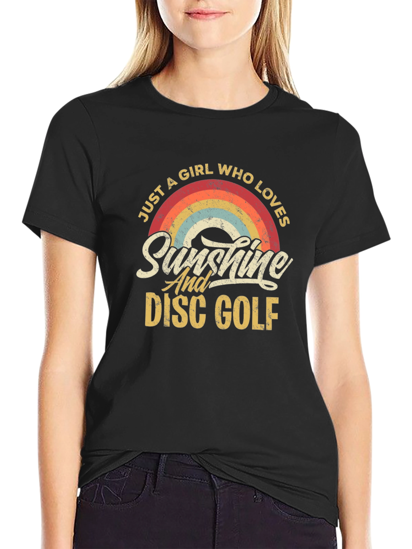 Black Sunshine & Disc Golf Graphic Tee view 2