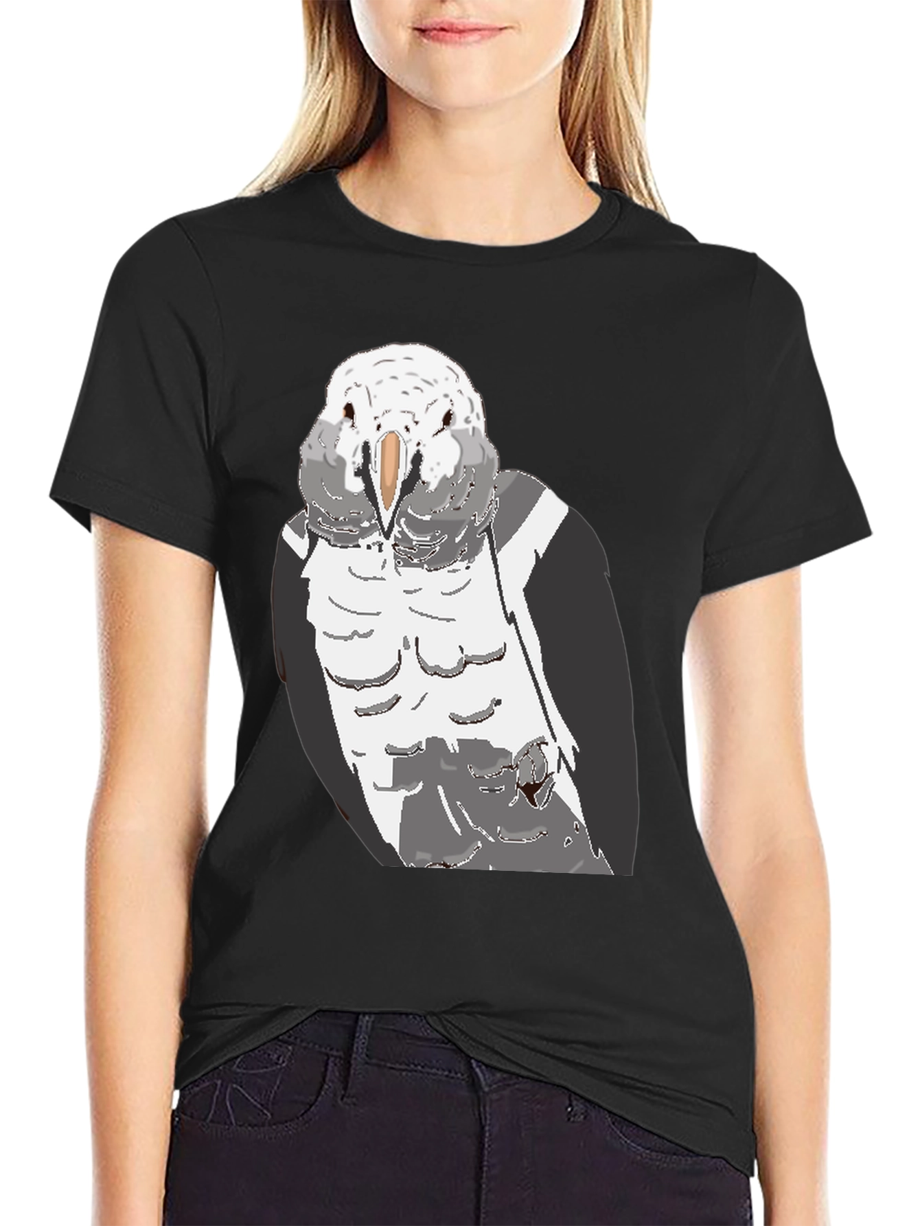 Black Parrot Graphic T-Shirt - Men's Casual Tee view 2