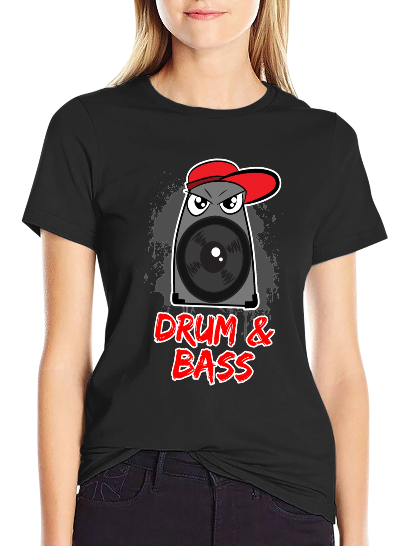 Black Drum & Bass Speaker T-Shirt view 2