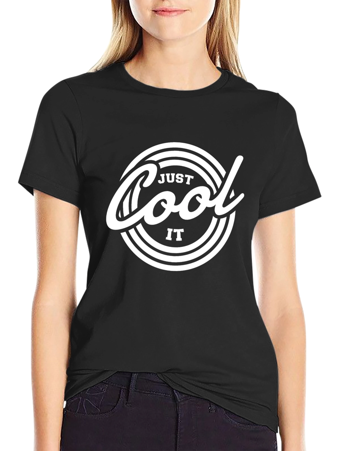 Black Just Cool It T-Shirt - Black Graphic Tee view 2