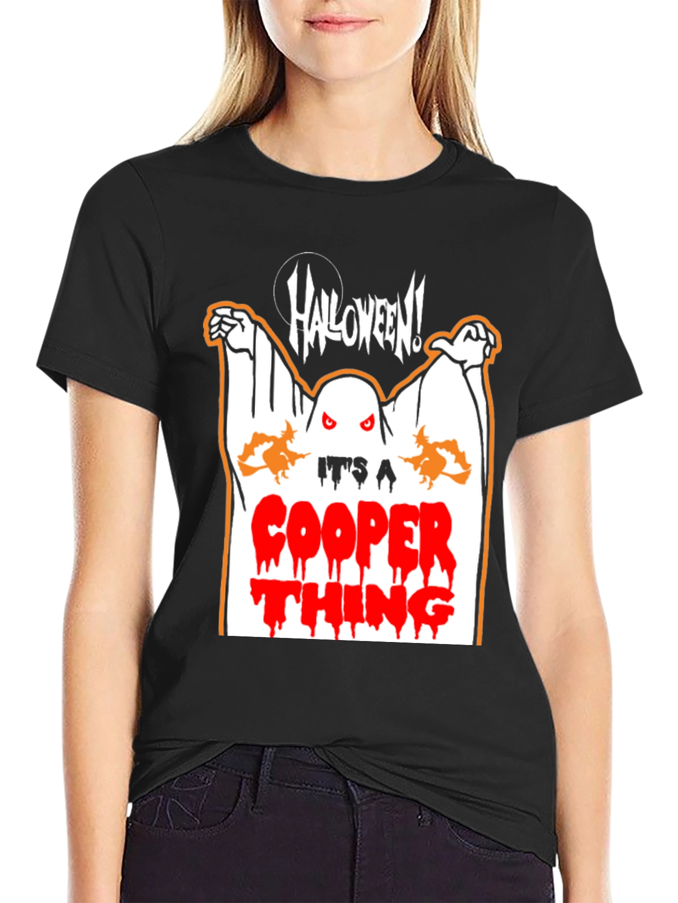Black Halloween Ghost T-Shirt - It's a Cooper Thing! view 2
