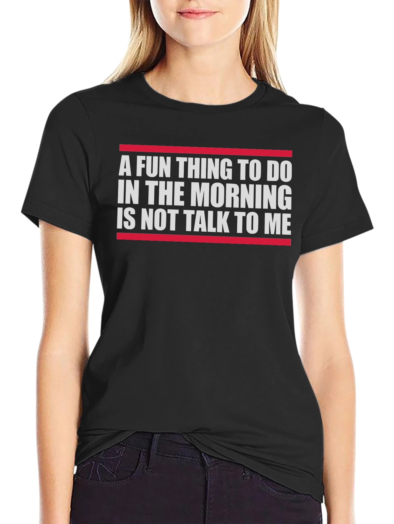 Black Funny Morning Humor T-Shirt - Do Not Talk to Me view 2