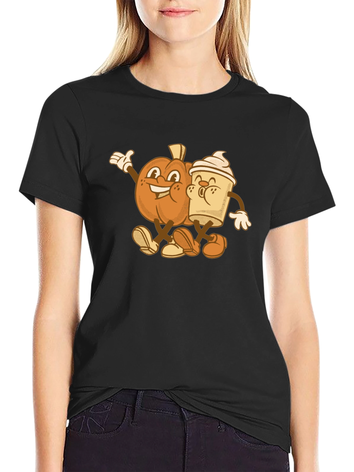Black Pumpkin Spice Best Friends Graphic T-Shirt view 2