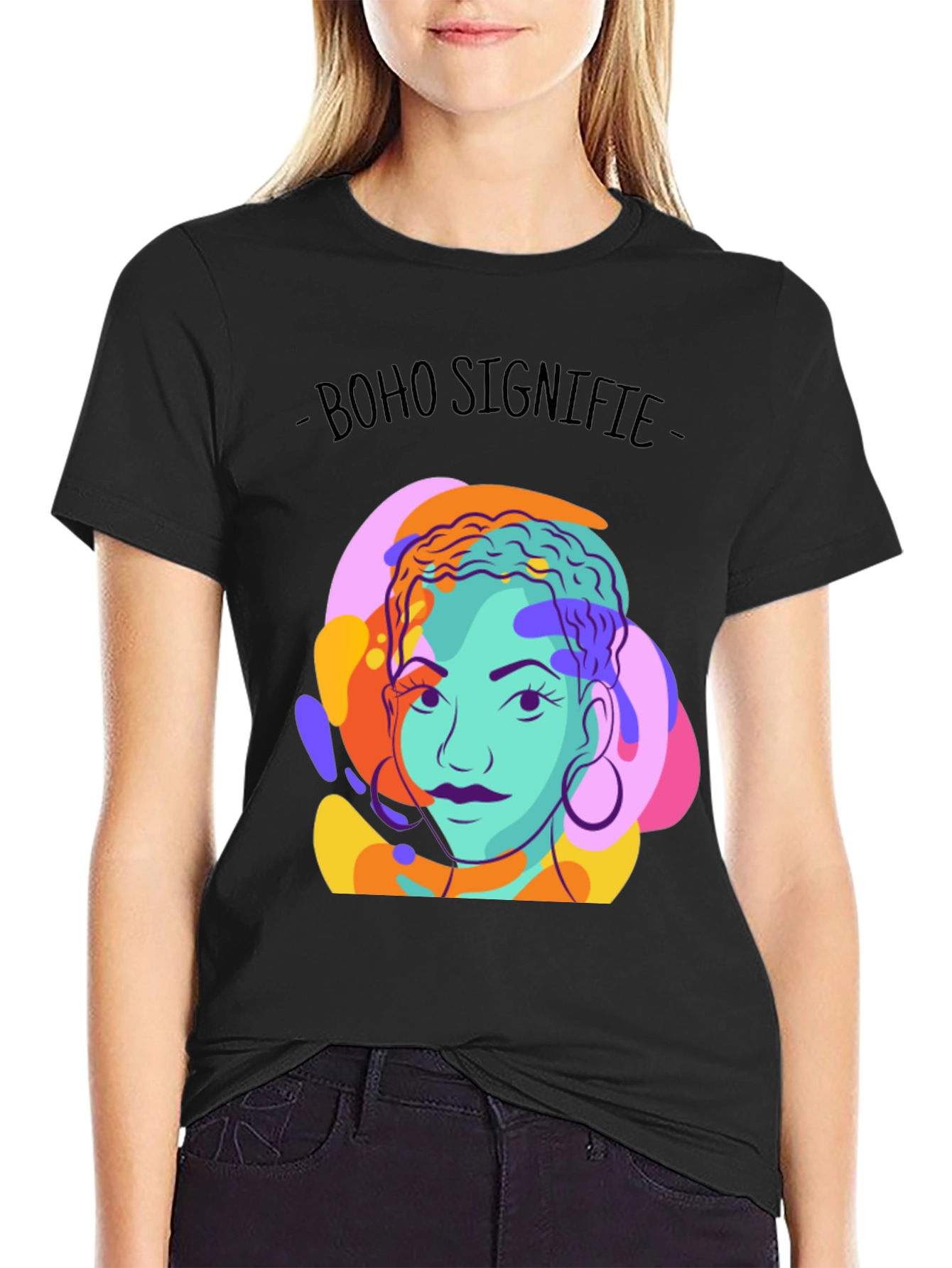 Black Boho Signifie Graphic Tee - Stylish Unisex T-Shirt view 2