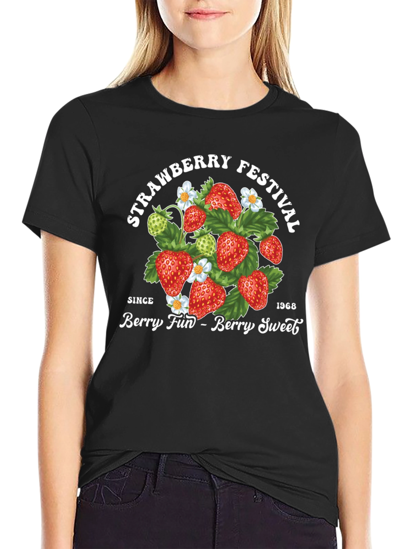Black Strawberry Festival Graphic Tee - Berry Fun, Berry Sweet! view 2