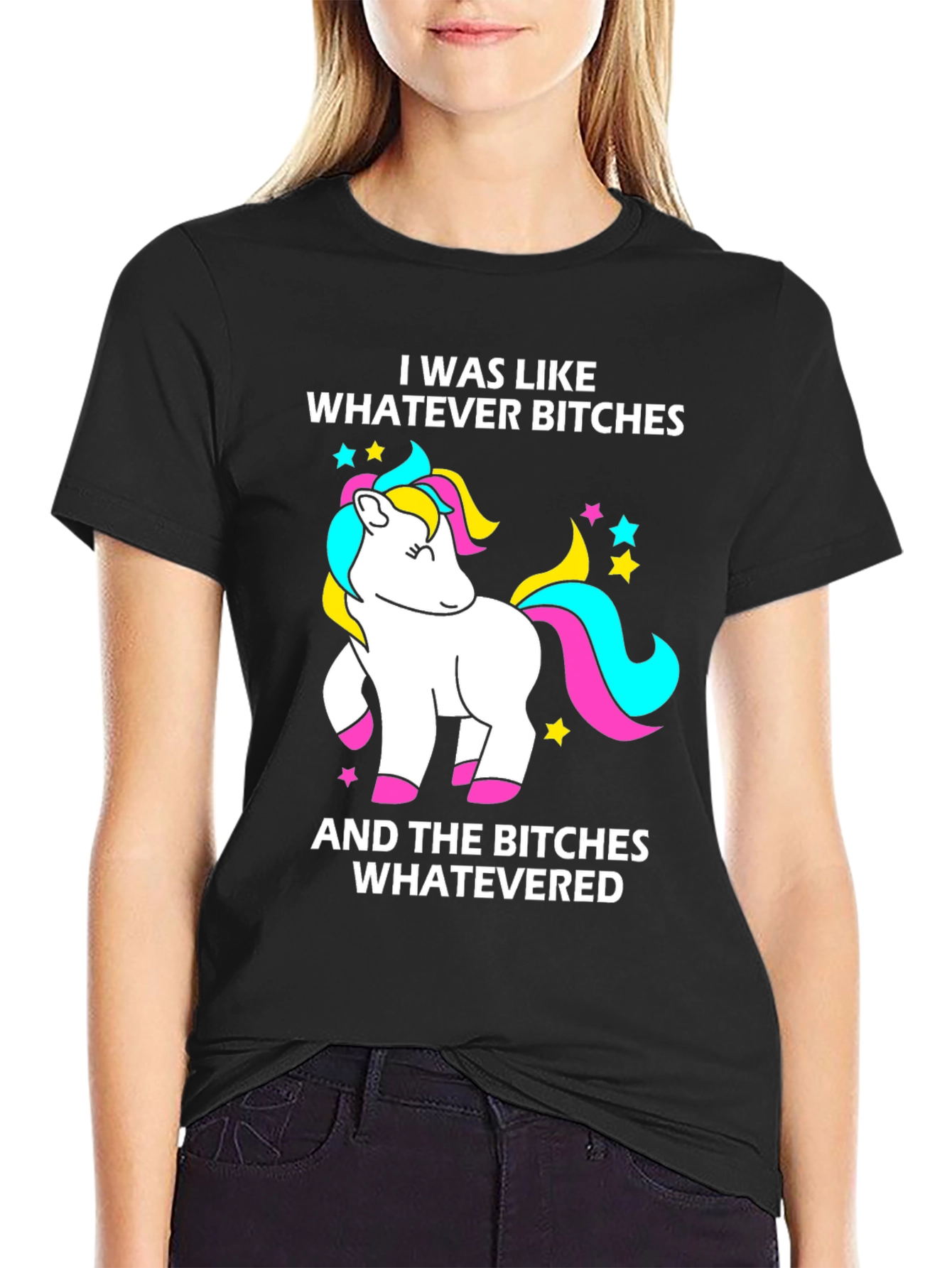 Black Unicorn Graphic Tee - I Was Like Whatever view 2