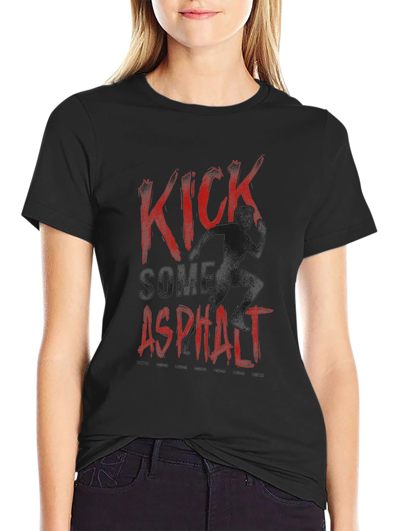 Black Kick Some Asphalt Graphic T-Shirt - Black view 2