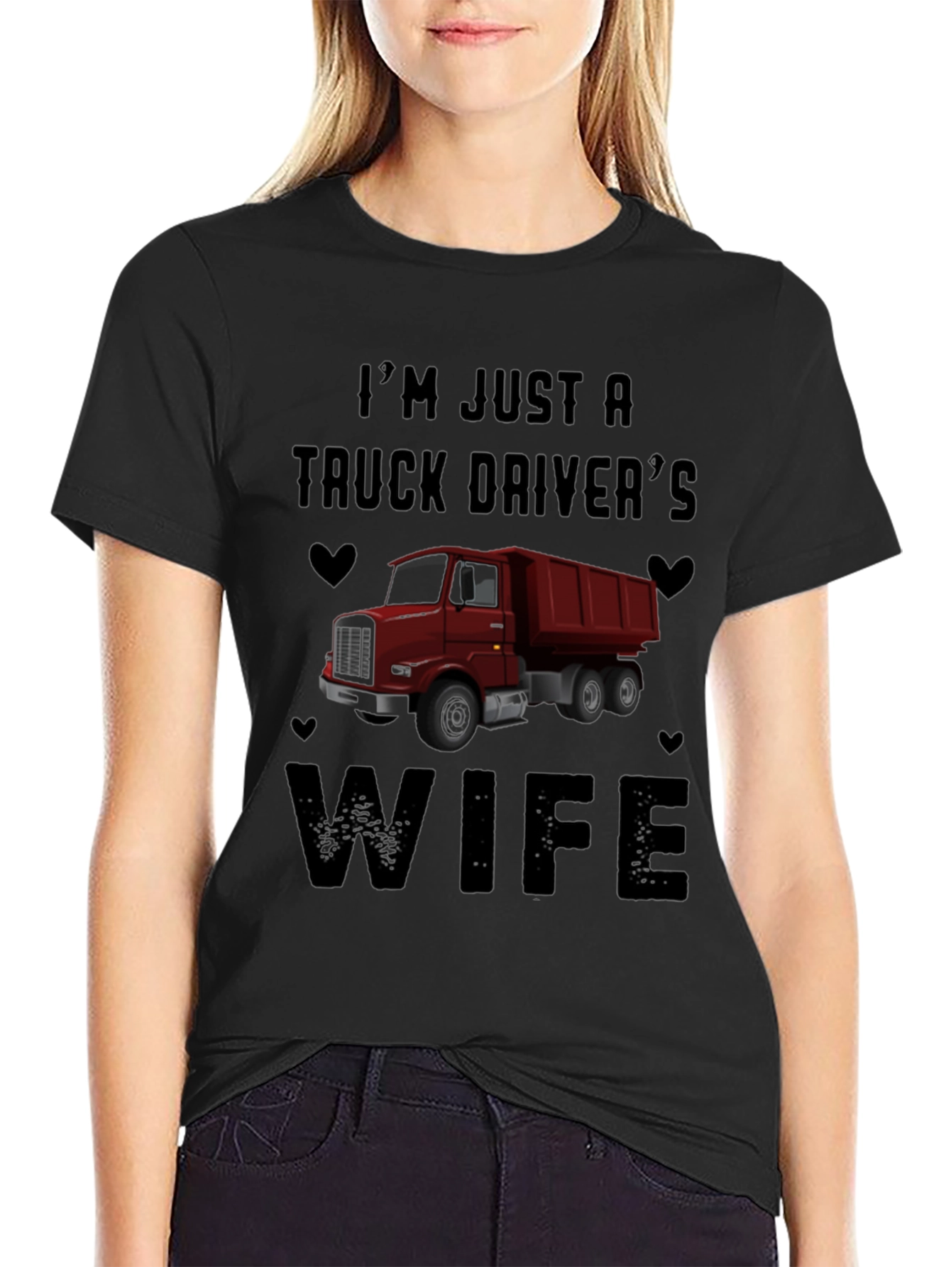 Black Truck Driver's Wife Graphic Tee view 2